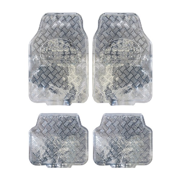 Covorase auto imitatie aluminiu Carbon, model universal 4buc