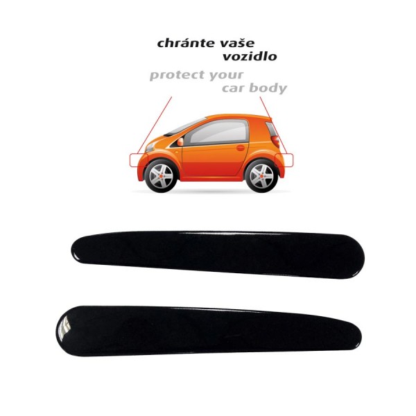 Bandou protectie parcare, set 2 buc, 30cm, negru, protectie portiere, oglinzi