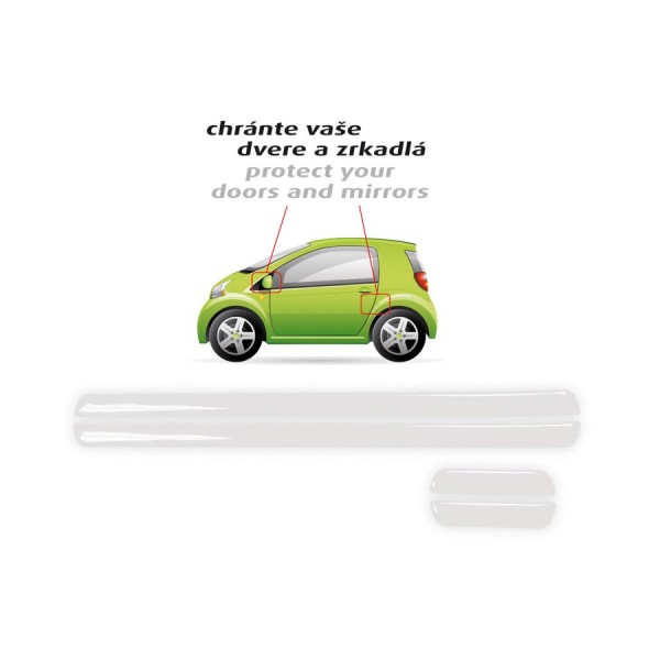 Bandou protectie parcare, set 4 buc, 2x30cm , 2x7cm, transparent, protectie portiere, oglinzi