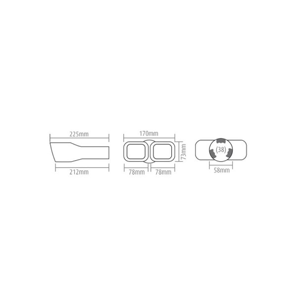 Ornament Toba Automax Cromat Dublu 225x170x58mm