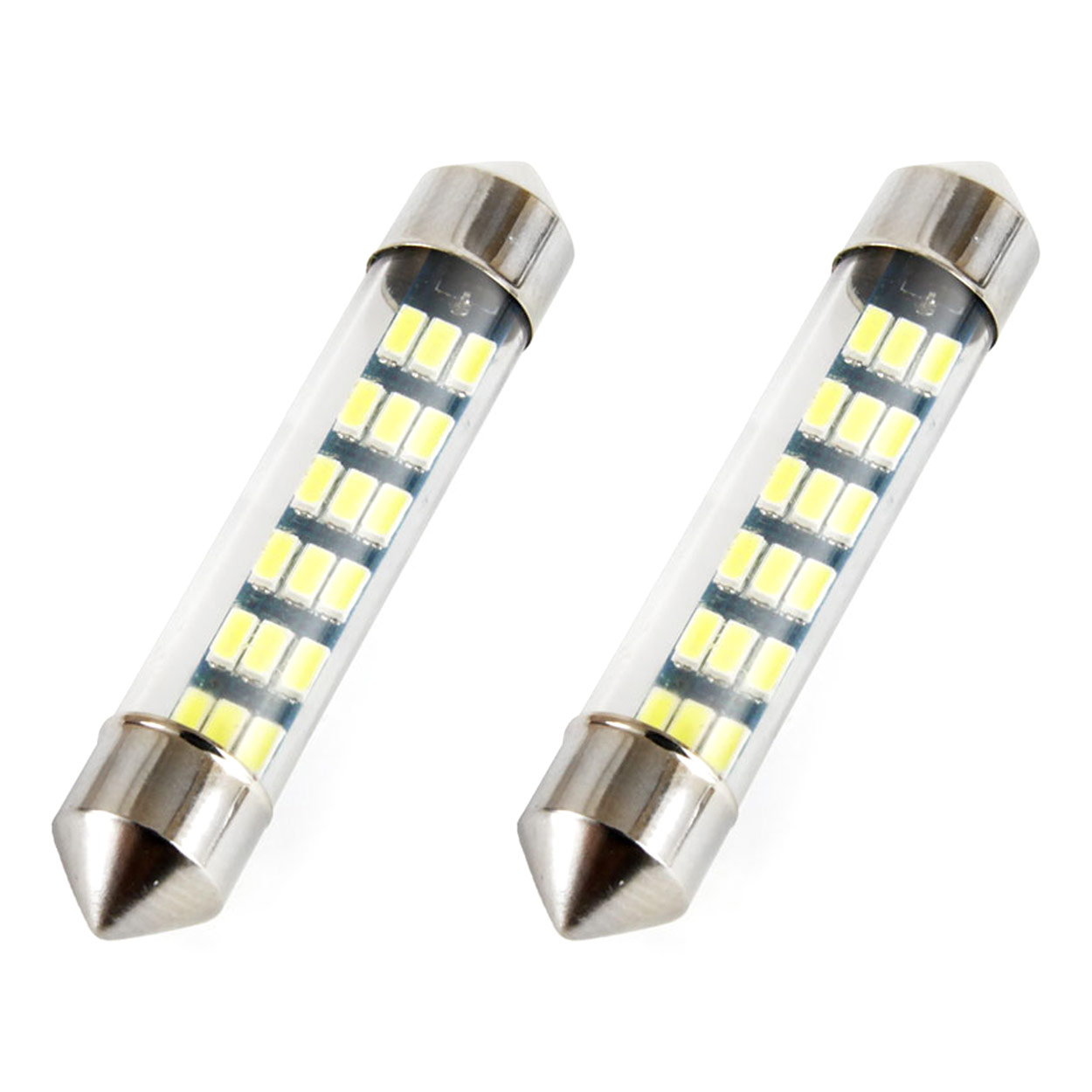 Set 2 becuri auto AMIO , LED, C5W SV8.5-8, 18 SMD 3014, 41mm, 12V, capac sticla, leduri alb sofit Festoon
