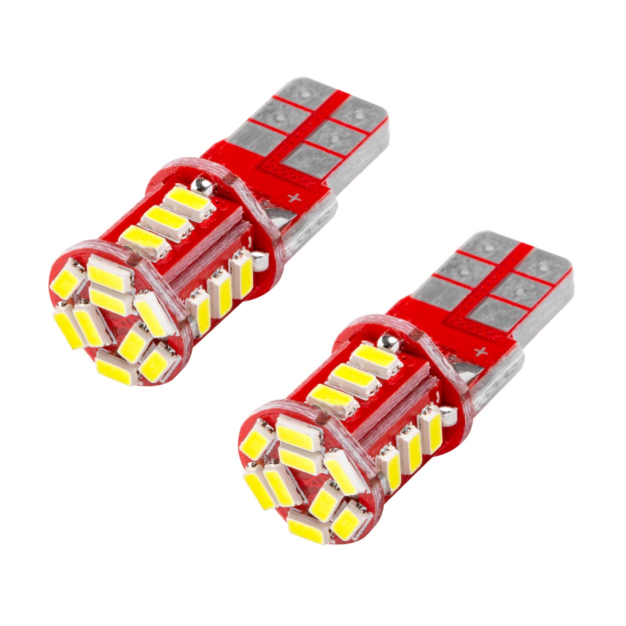 Bec de pozitie tip LED , T10 W2.1x9.5 W5W, 12V , 21 SMD 3014 , culoare alb , AMIO, set 2 buc