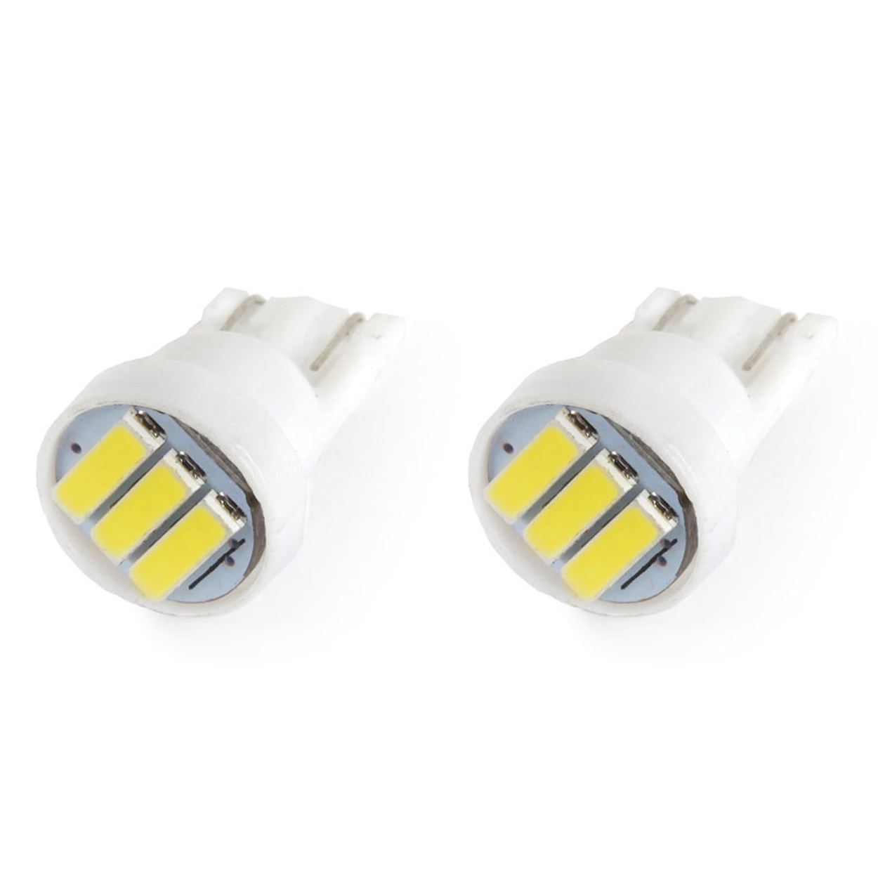 Bec de pozitie tip LED , T10 W2.1x9.5 W5W, 12V , 3 SMD 7020, culoare alb , AMIO, set 2 buc