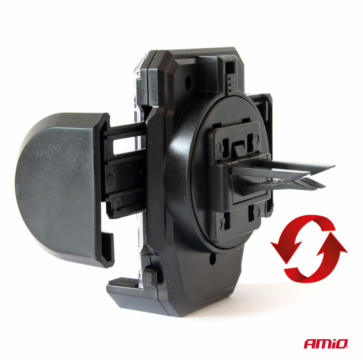 Suport auto pentru telefon AMIO HOLD-03, cu brat flexibil, fixare ventuza, deschidere 50-107mm
