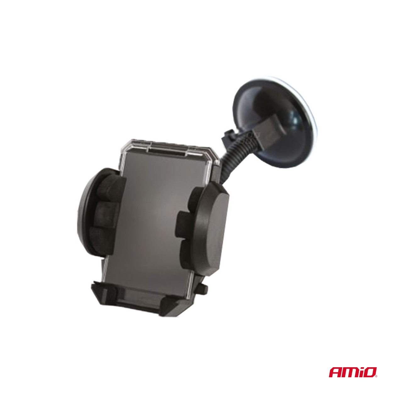 Suport auto pentru telefon AMIO HOLD-03, cu brat flexibil, fixare ventuza, deschidere 50-107mm