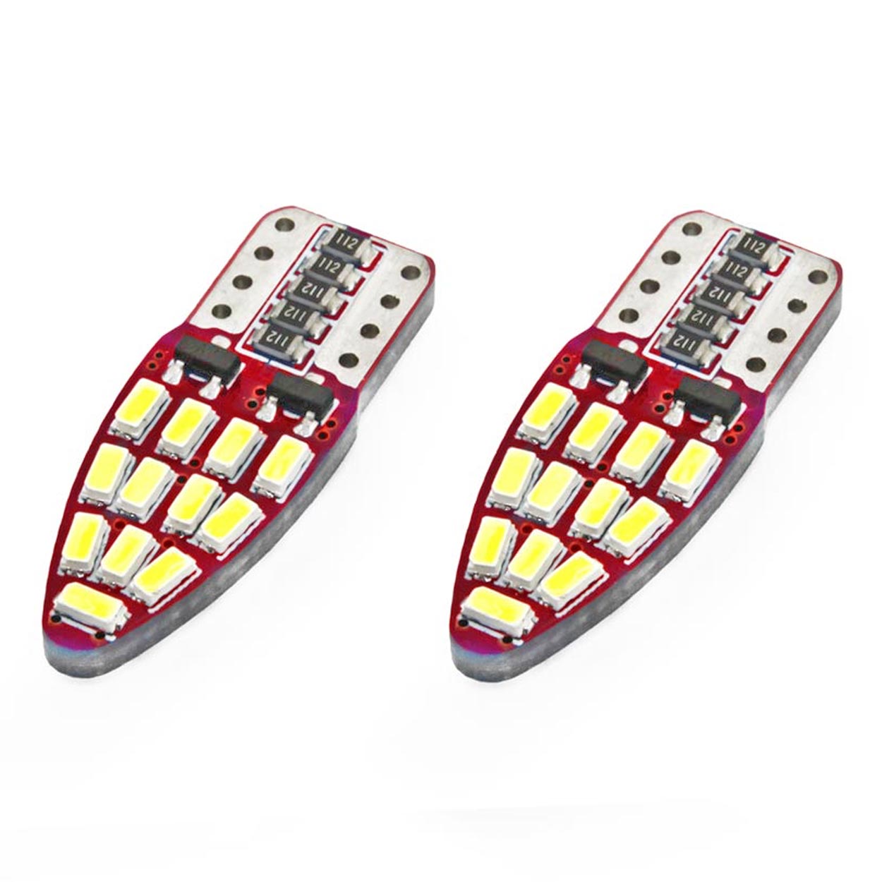 Bec de pozitie tip LED Canbus, T10 W2.1x9.5 W5W, 12V 2.5W, 24 SMD 3014 , culoare alb , AMIO, set 2 buc