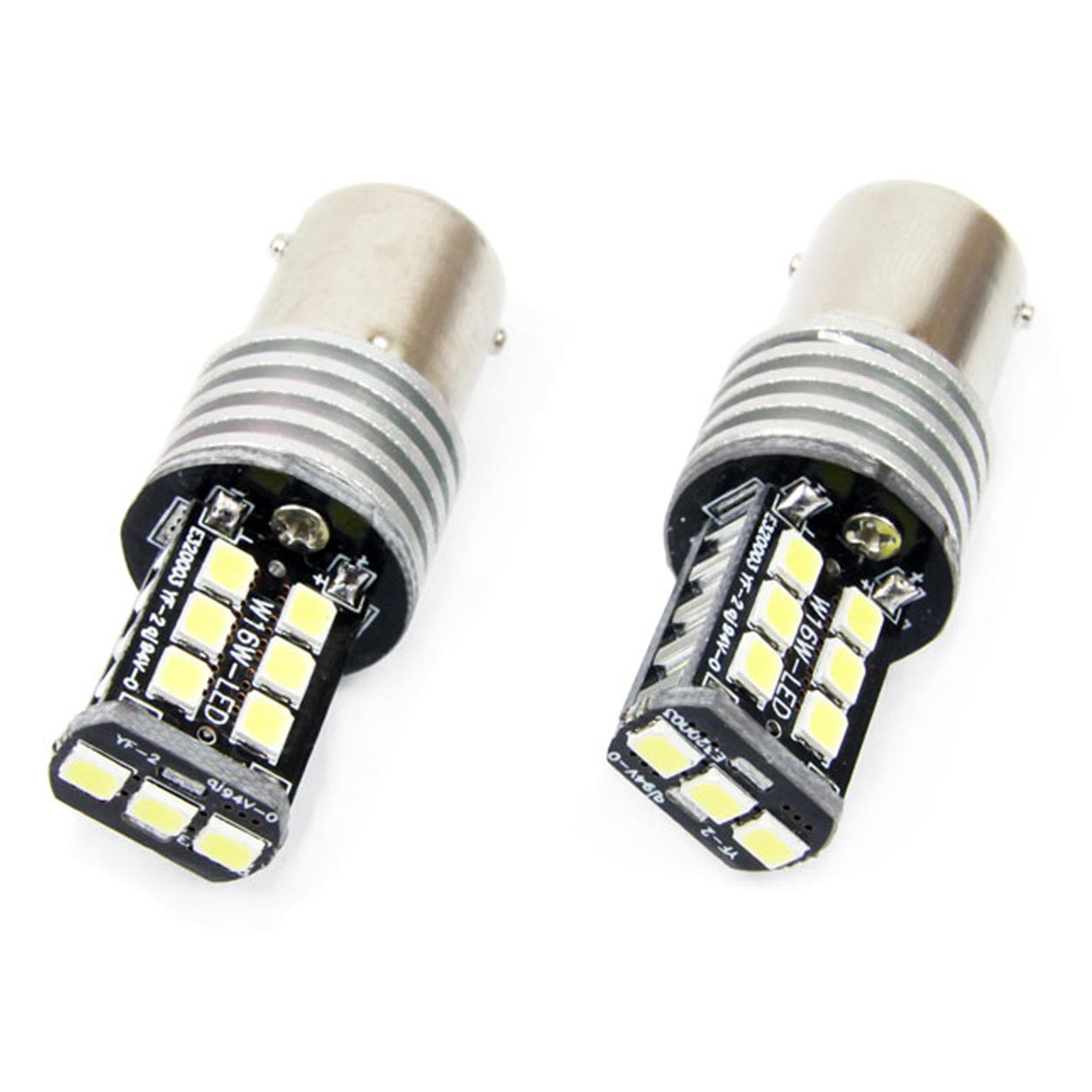 Bec auto LED Canbus BA15D P21W, 12-24V, 4.2W , 15 SMD, AMIO, set 2 buc.