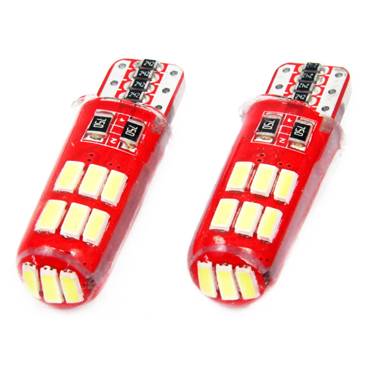 Bec de pozitie tip LED Canbus T10 , silicon, W2.1x9.5 W5W, 12V 2W, 15SMD , culoare alb , Vertex, set 2 buc