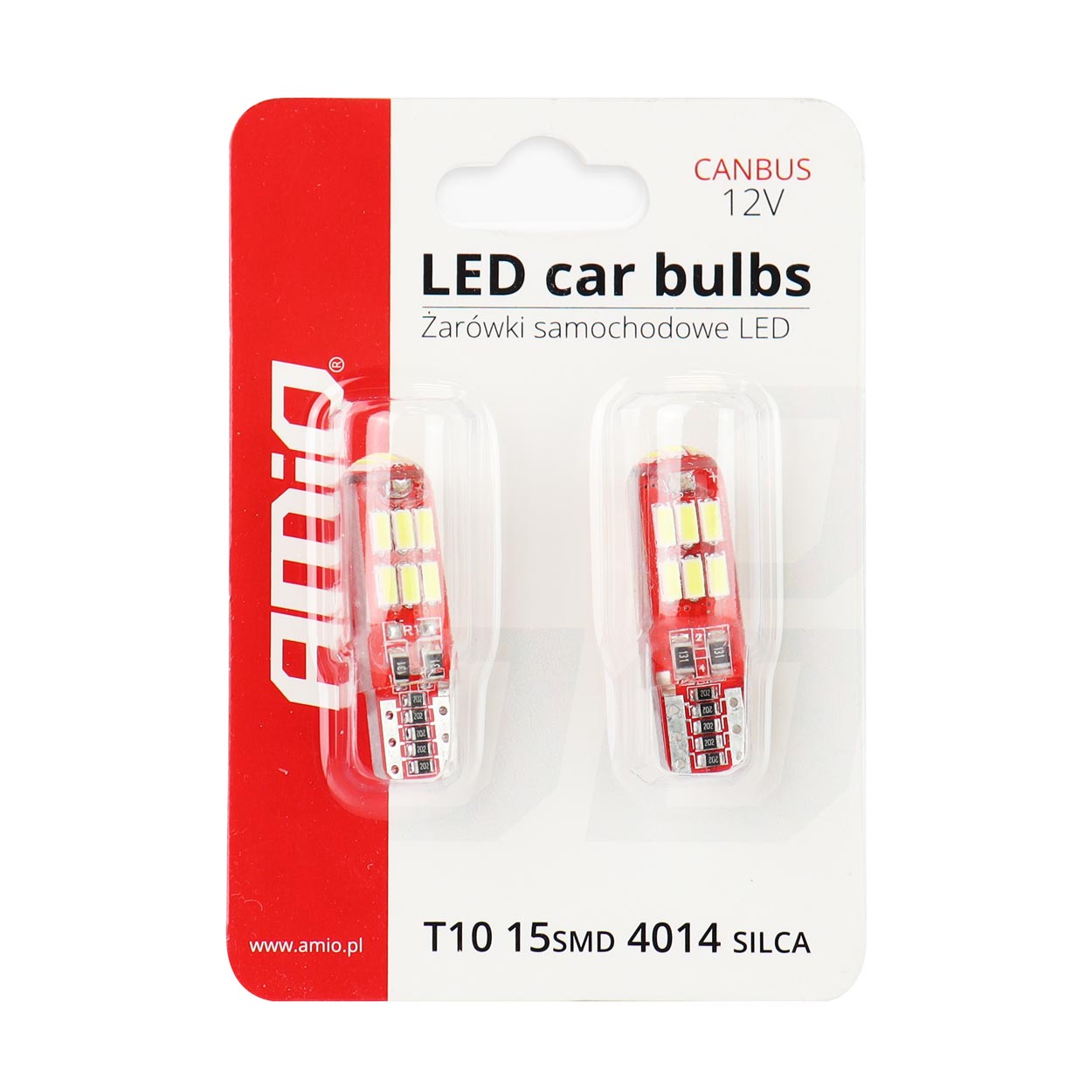 Bec de pozitie tip LED Canbus T10 , silicon, W2.1x9.5 W5W, 12V 2W, 15SMD , culoare alb , Vertex, set 2 buc