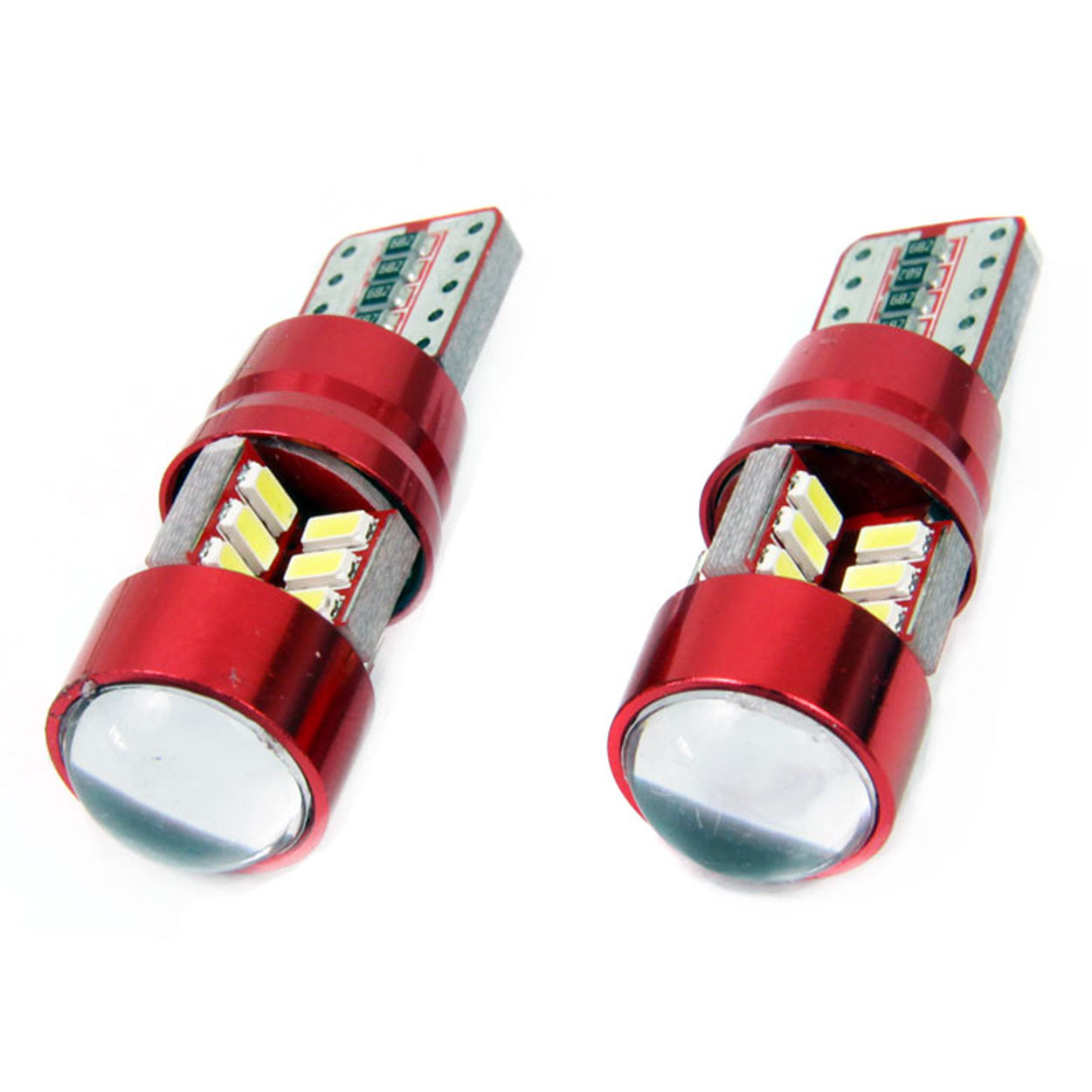 Bec de pozitie tip LED Canbus, T10 W2.1x9.5 W5W, 12-24V 2.5W, 27 SMD 3014 , culoare alb , AMIO, set 2 buc