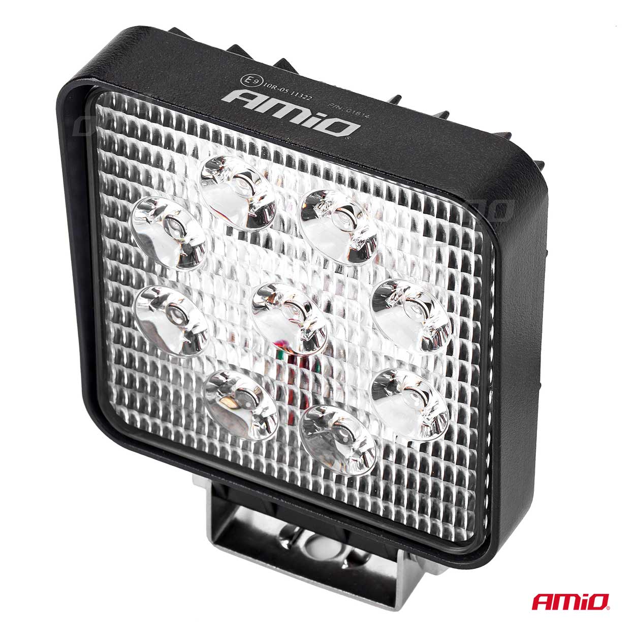 Lampa lucru LED 27W 6000K, Spot lumina, 12V-60V, IP67, aluminiu, omologare E9, 106 x 106 x 32 mm