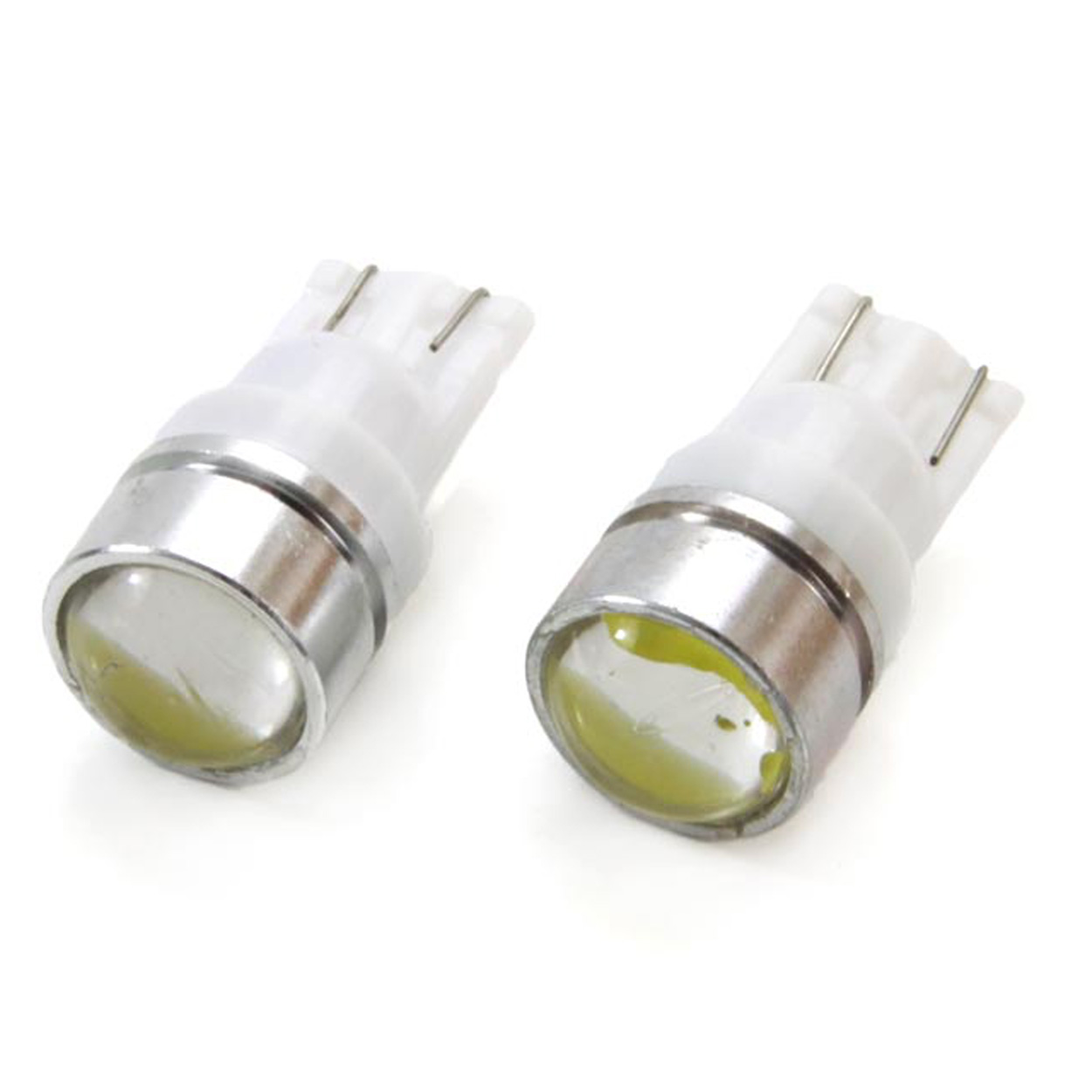 Bec de pozitie tip LED , T10 W2.1x9.5 W5W, 12V , 3xCOB, cu lupa , culoare alb , AMIO, set 2 buc