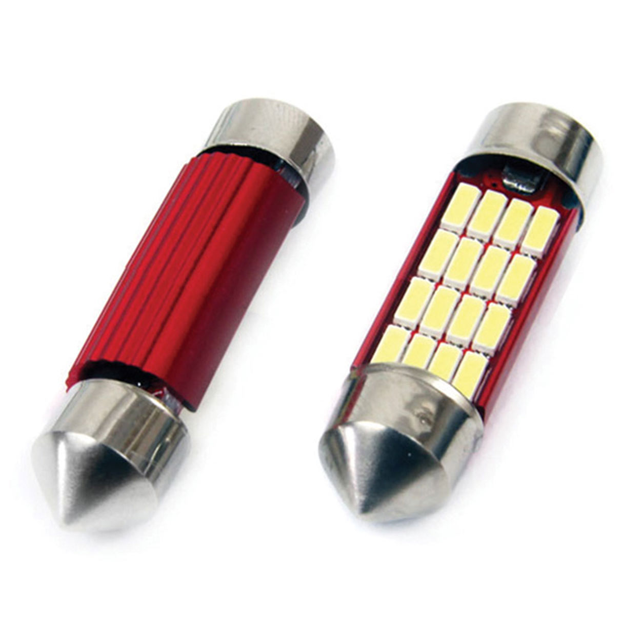 Set 2 becuri auto Vertex LED , C5W SV8.5-8, 12SMD 4014, 2.2W, 39mm, Canbus, 12-24V, leduri alb sofit Festoon