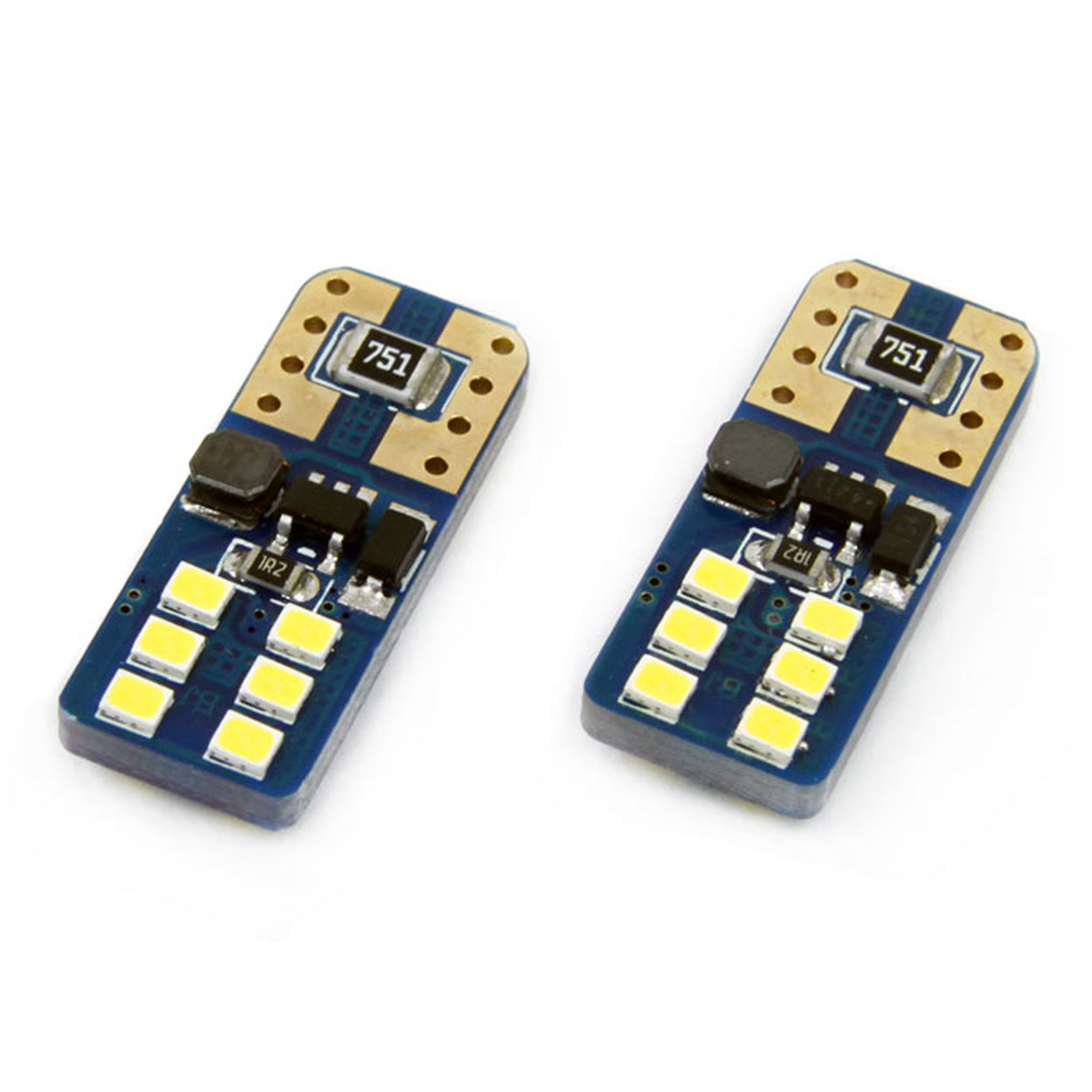 Bec de pozitie tip LED Canbus T10 W2.1x9.5 W5W, 12-24V 2W, 12SMD , culoare alb , Vertex, set 2 buc
