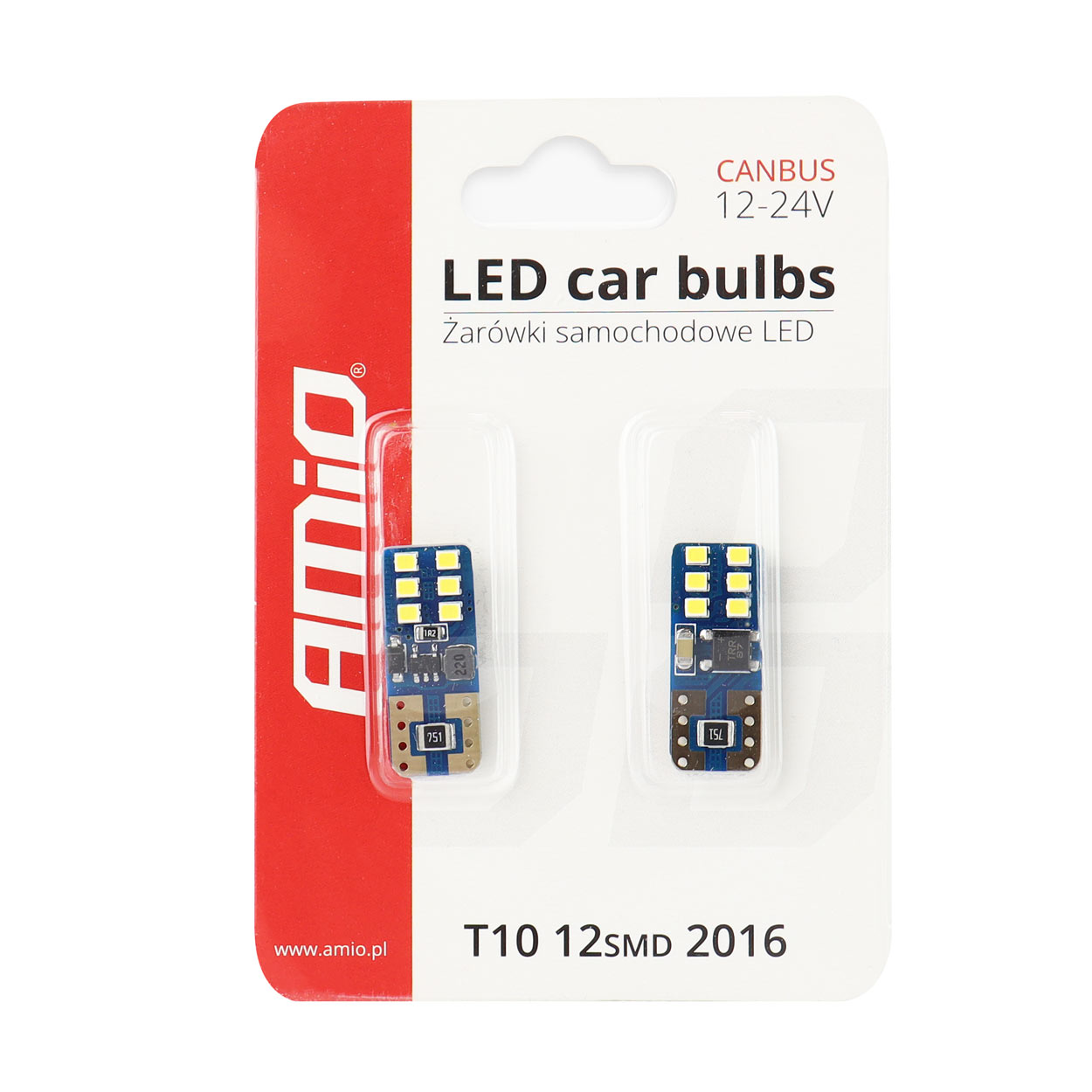 Bec de pozitie tip LED Canbus T10 W2.1x9.5 W5W, 12-24V 2W, 12SMD , culoare alb , Vertex, set 2 buc