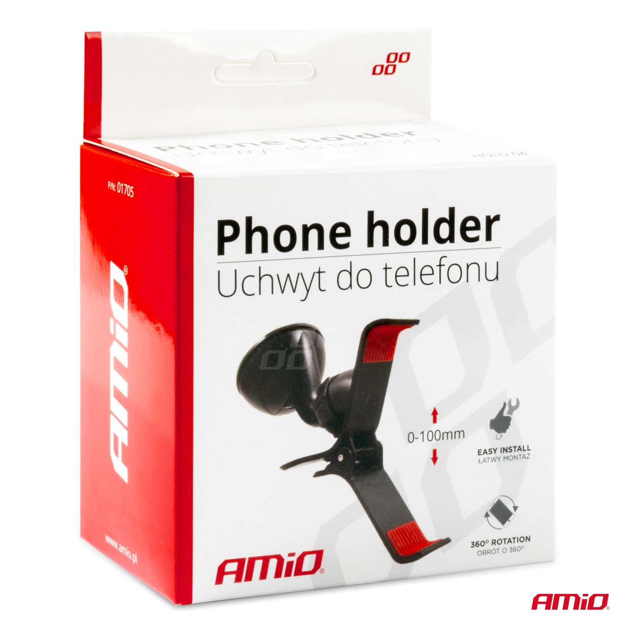 Suport auto pentru telefon AMIO HOLD-04 , fixare cu ventuza