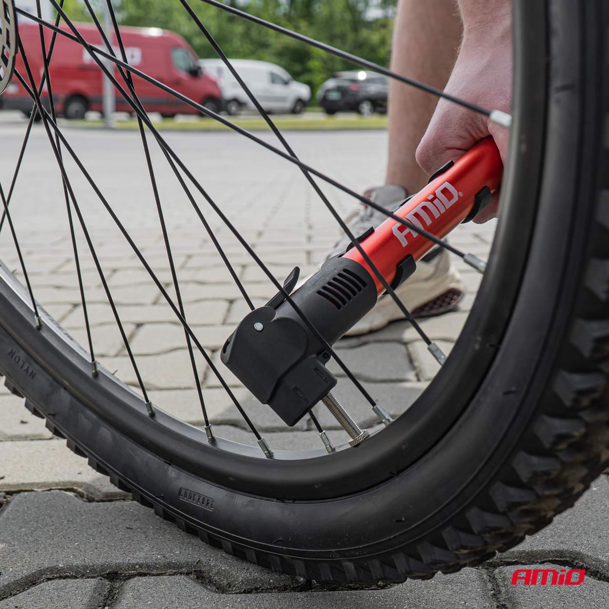 Pompa aer bicicleta , trotinete electrice, motoare, pompa manuala mini, tub 28cm , AMIO