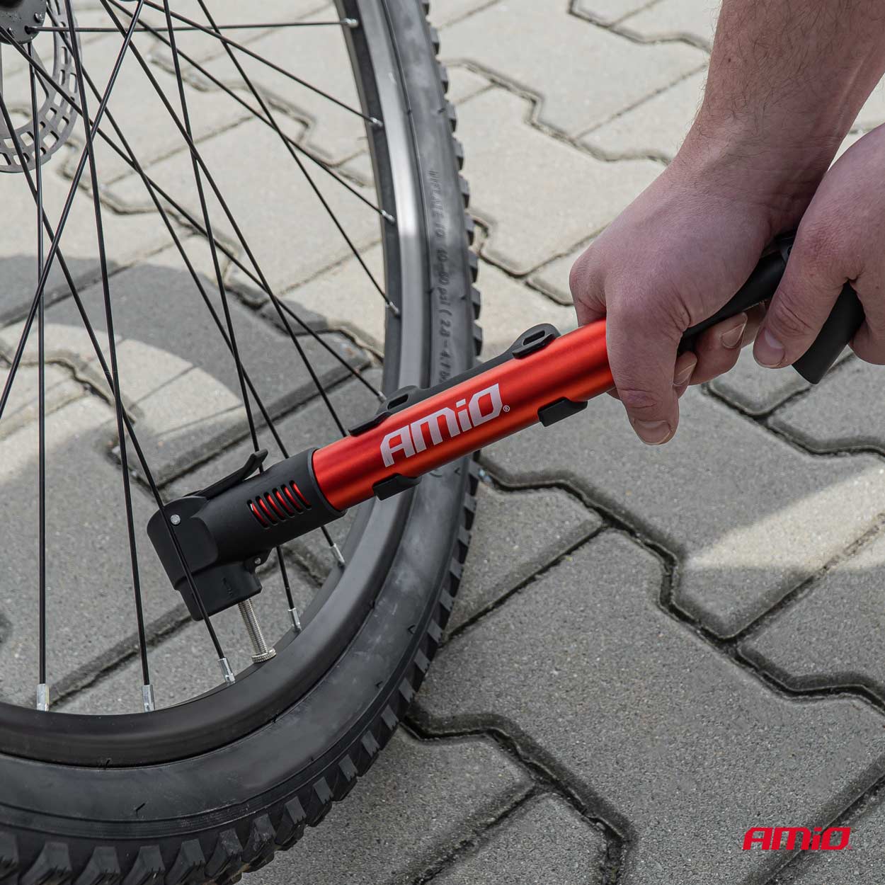 Pompa aer bicicleta , trotinete electrice, motoare, pompa manuala mini, tub 28cm , AMIO