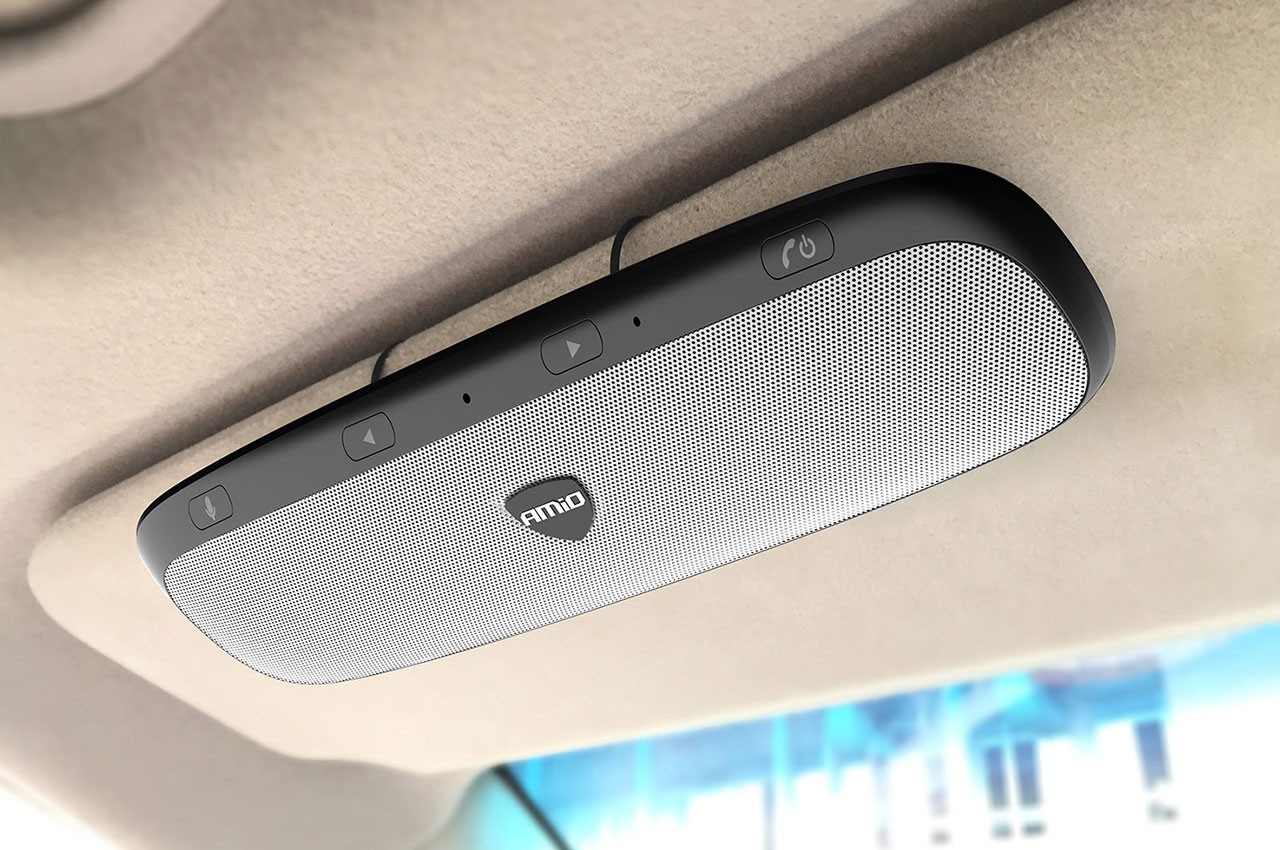 Car kit handsfree AMIO cu bluetooth QC 3.0 USB , difuzor 2 x 1W, HFB-01