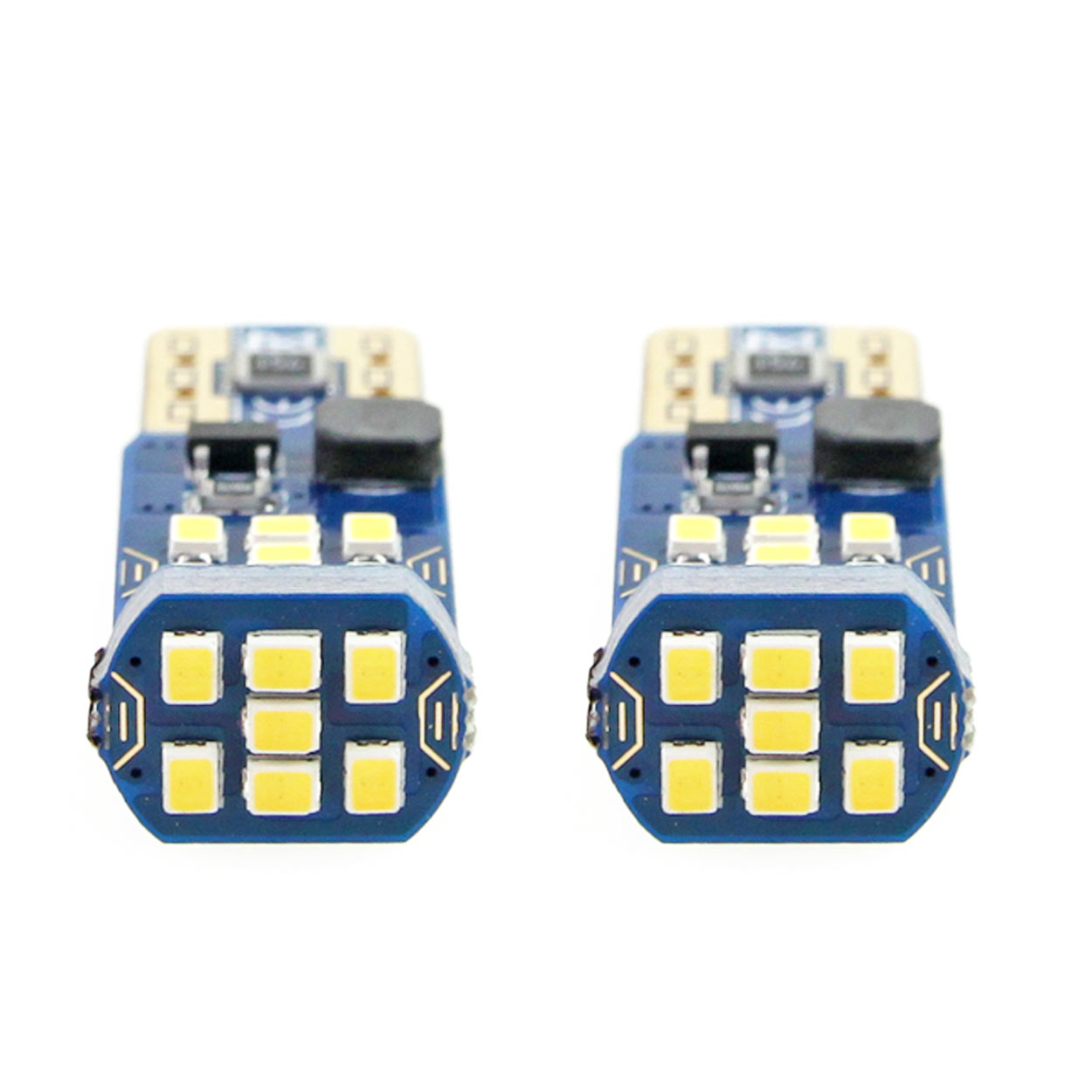 Bec de pozitie tip LED UltraBright Canbus, T10 W2.1x9.5 W5W, 12V-24V, 21 SMD 2016, culoare alb, AMIO, set 2 buc