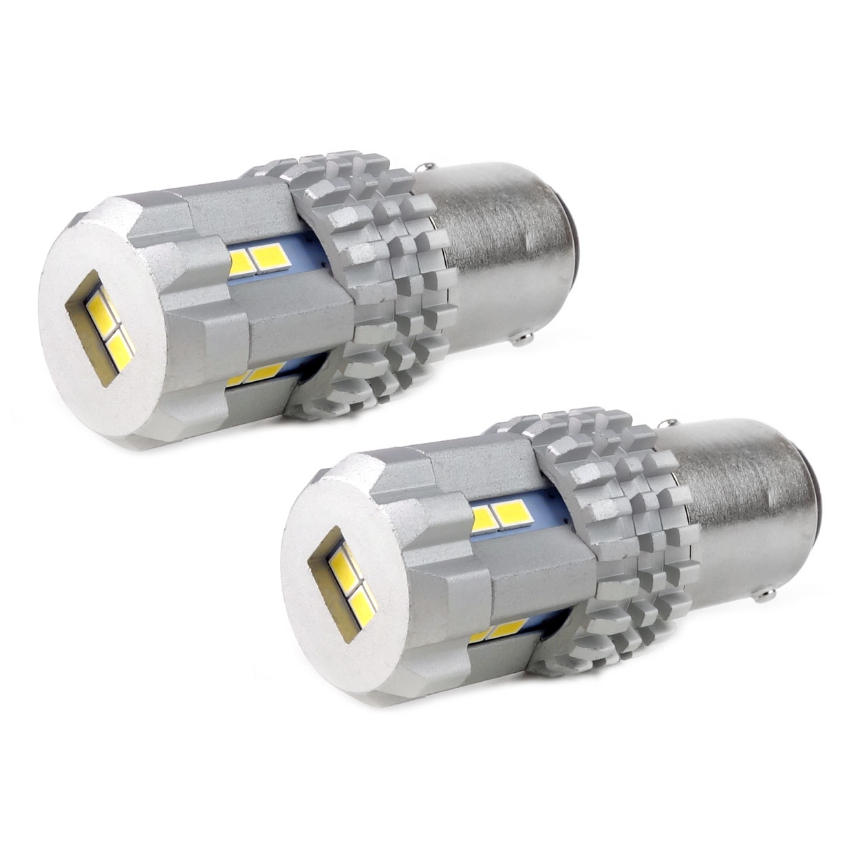 Bec stop frana ciresa auto tip LED UltraBright Canbus R5W, 12V-24V; BA15d P21/5, 12 LED SMD 3020, 2 buc.