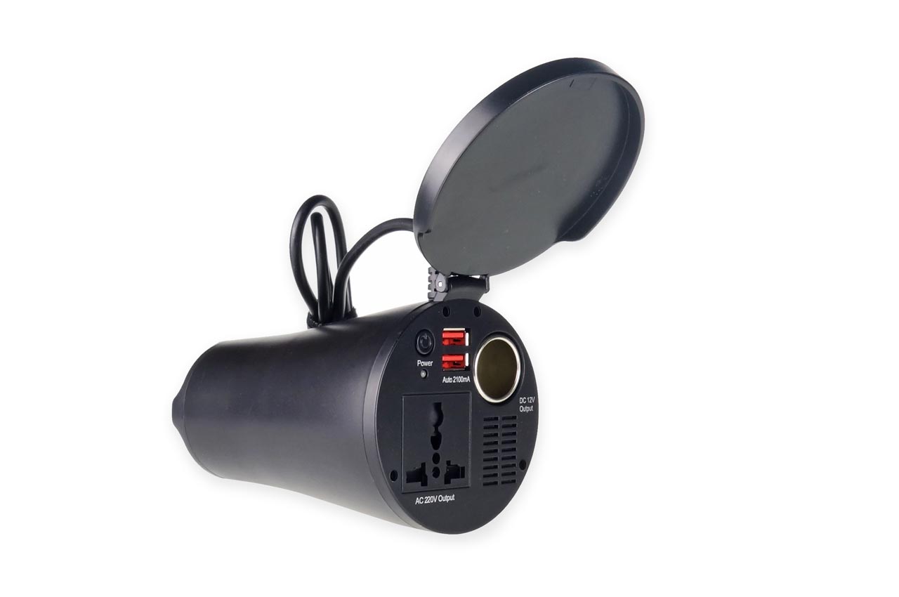 Convertor de tensiune 12V/230V, 150W/300W, 2xUSB, AMiO