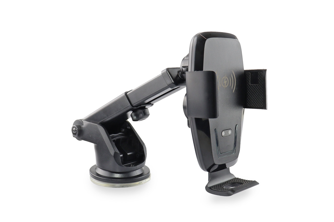 Suport auto cu incarcator wireless AMIO PHW-05, fixare cu ventuza, incarcare Qi, cu brat reglabil