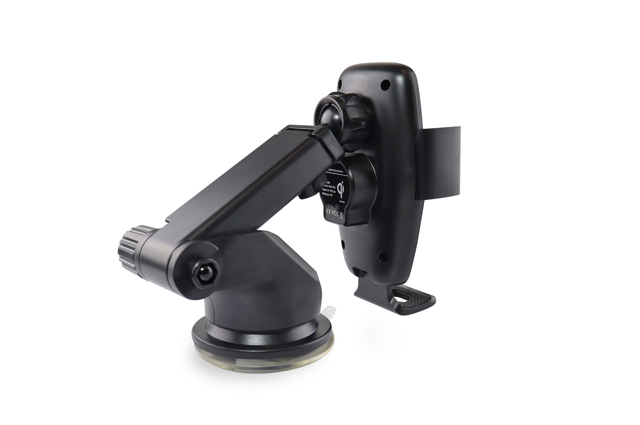 Suport auto cu incarcator wireless AMIO PHW-05, fixare cu ventuza, incarcare Qi, cu brat reglabil