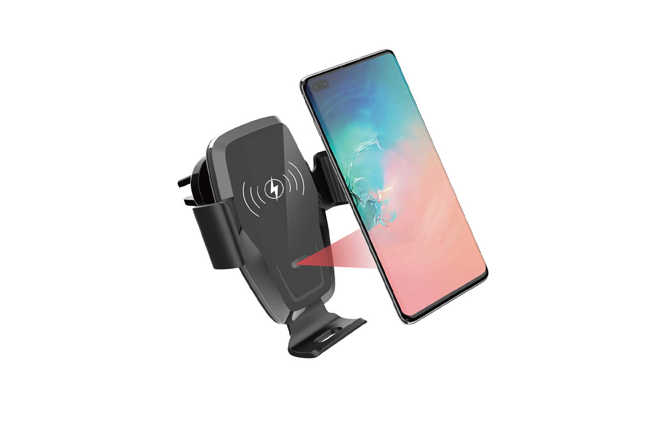 Suport auto cu incarcator wireless AMIO PHW-05, fixare cu ventuza, incarcare Qi, cu brat reglabil