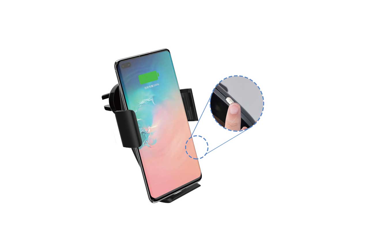 Suport auto cu incarcator wireless AMIO PHW-05, fixare cu ventuza, incarcare Qi, cu brat reglabil