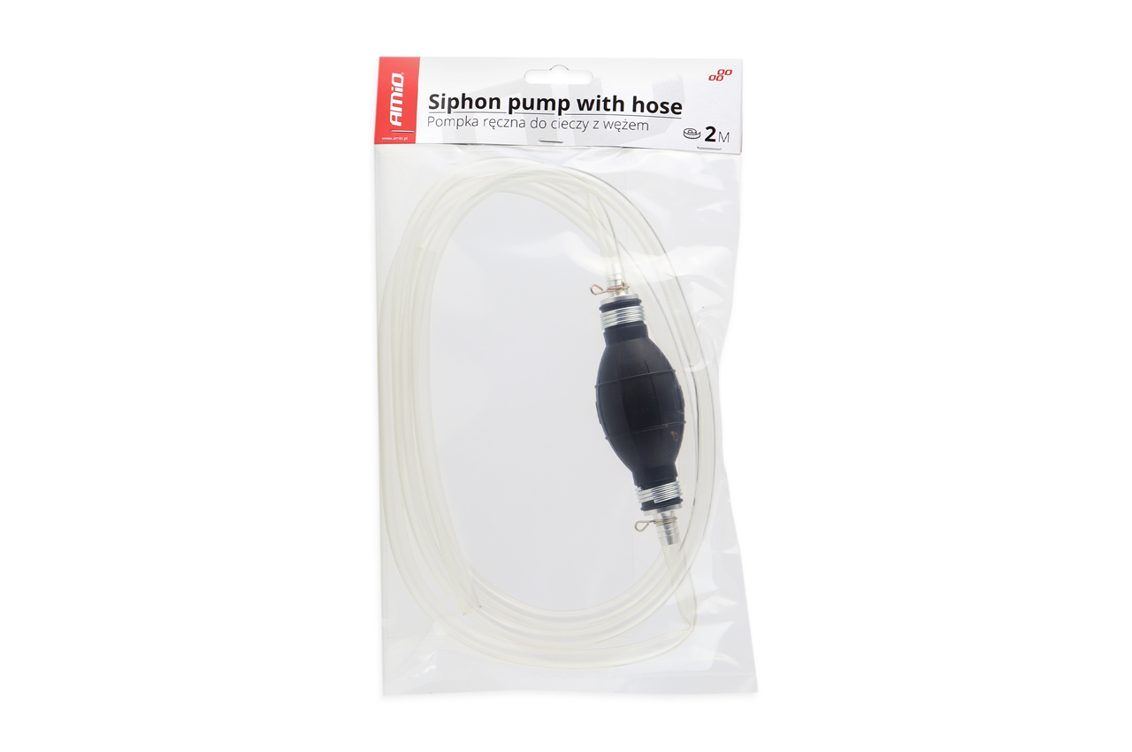 Furtun pentru transfer lichide cu pompita si furtun de 2m, AMiO