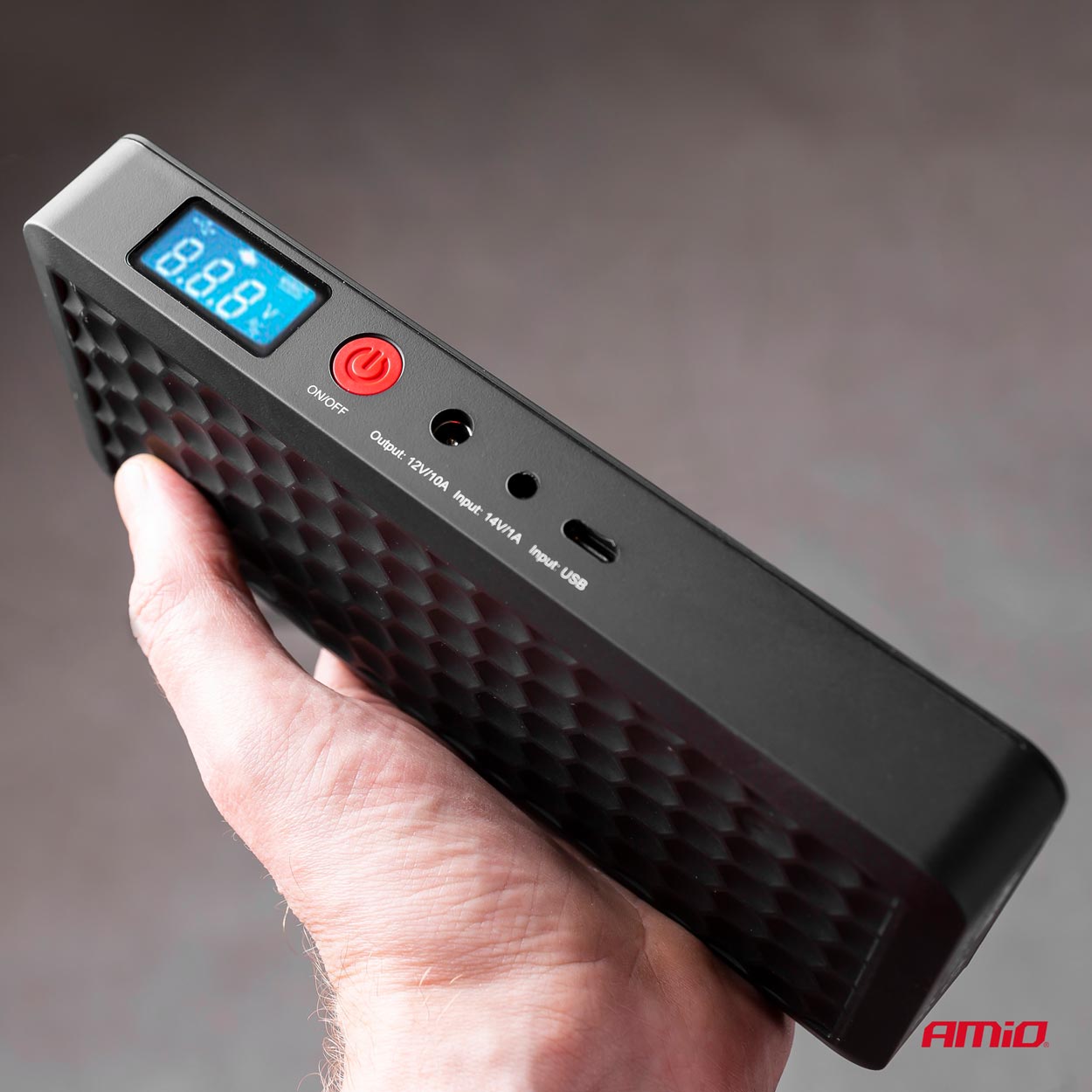Baterie externa AMiO, mini robot pornire motor 12V si incarcator dispozitive electronice USB 5V , Jump Starter Auto