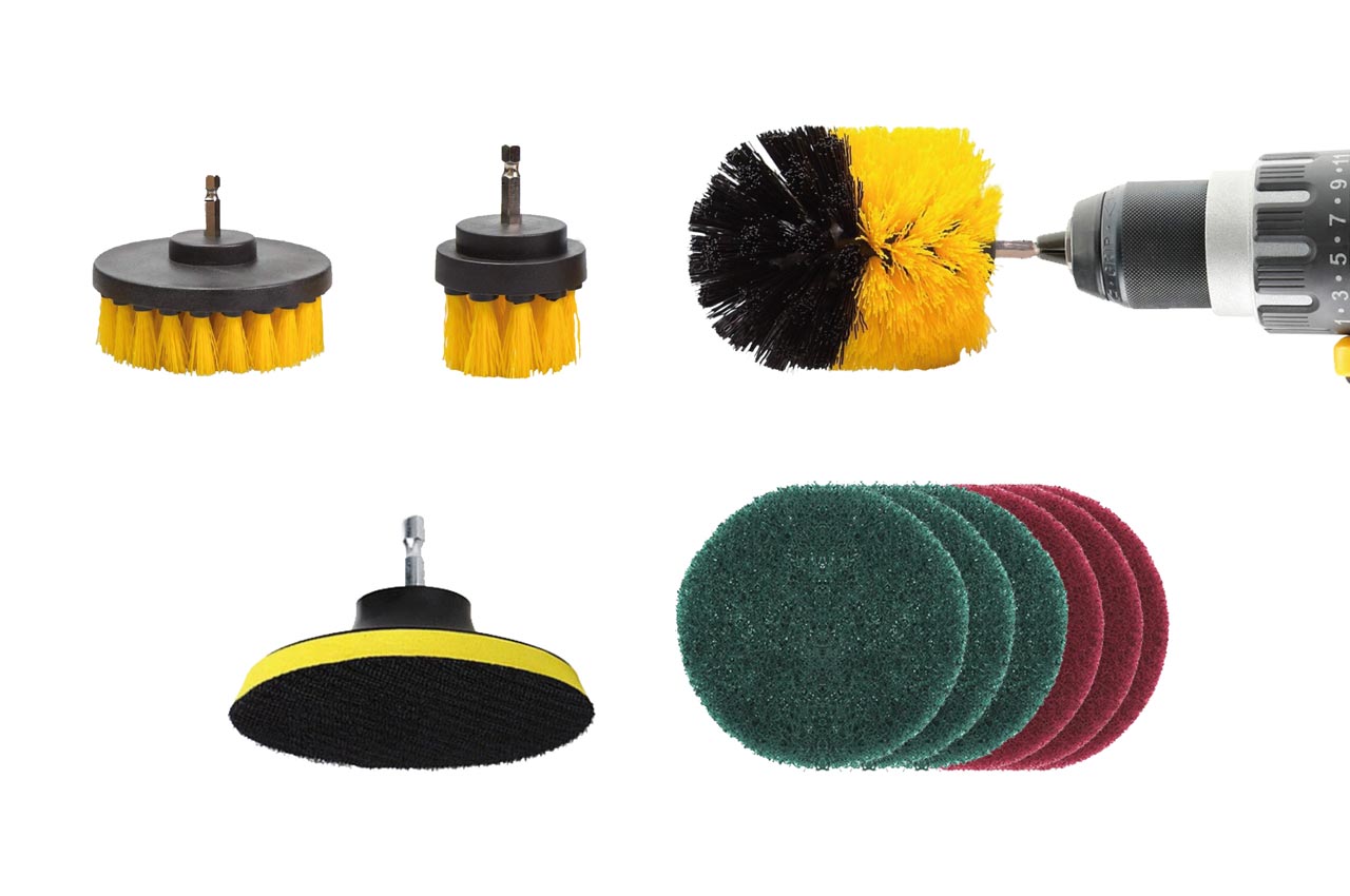 Set perii abrazive, 10 buc, pentru burghiu, AMIO