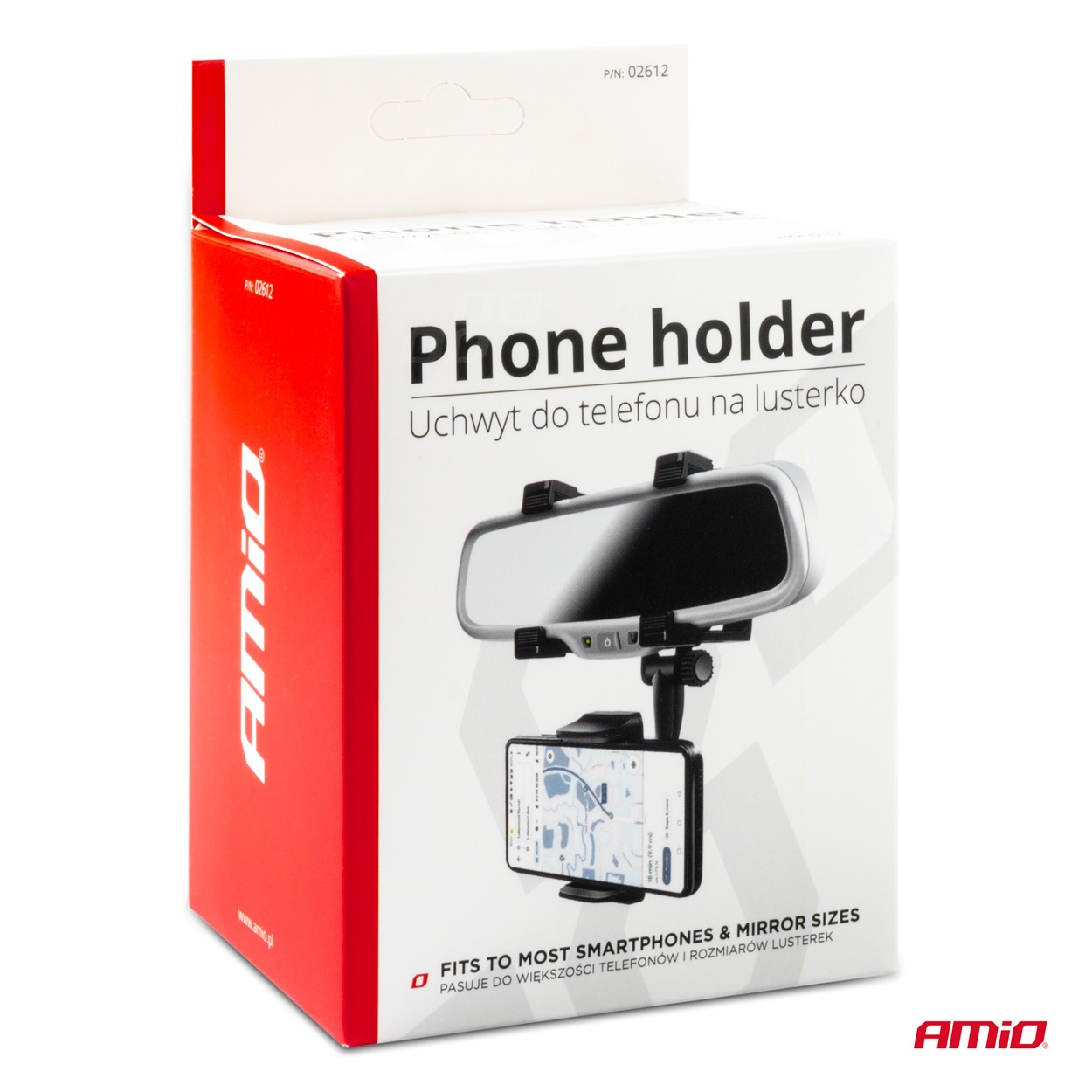 Suport auto pentru telefon AMIO HOLD-17, fixare oglinda retrovizoare , deschidere brat fixare telefon 50-94mm