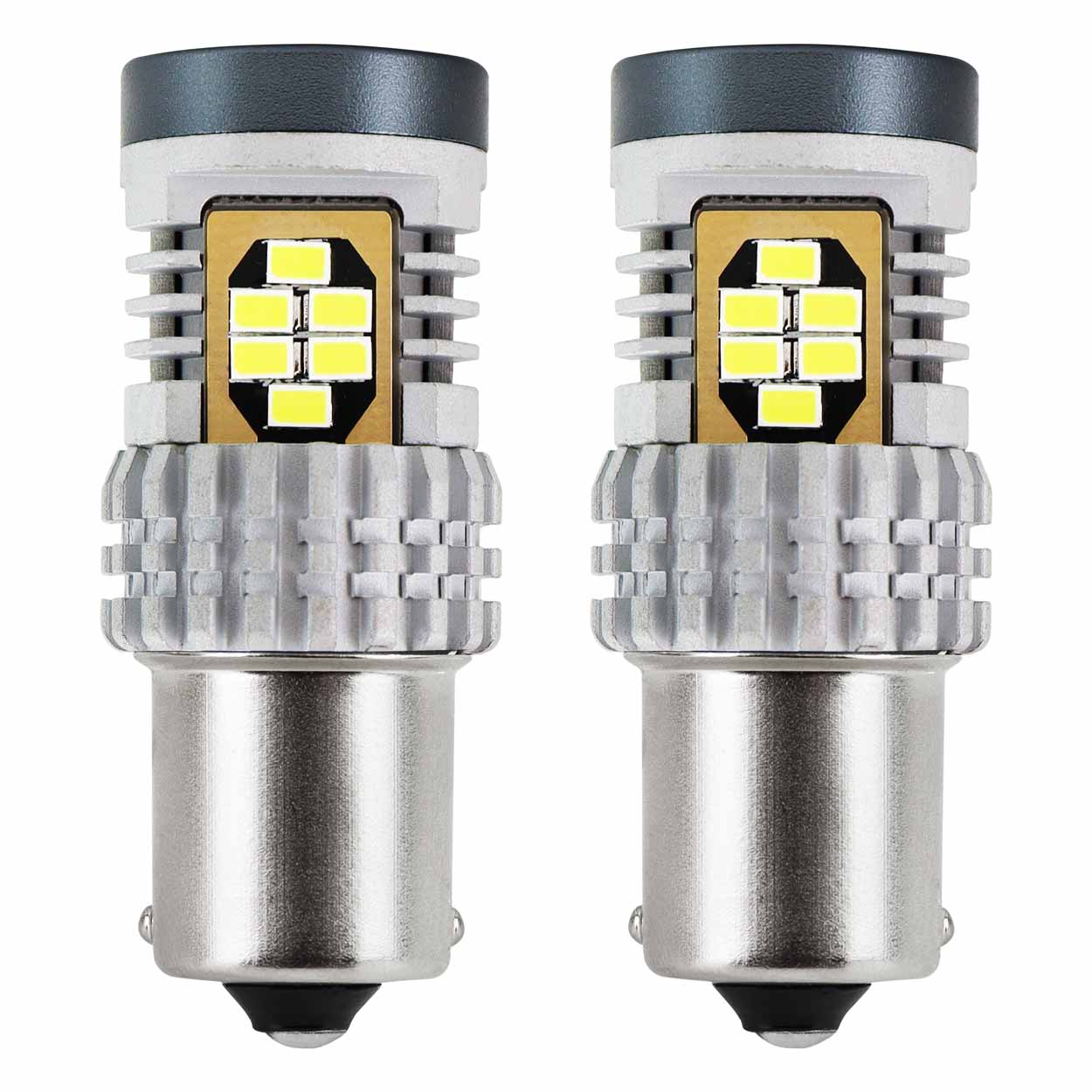 Bec semnalizare AMIO LED Canbus, BA15S P21W R10W R5W Alb 12V/24V, 3020 24SMD 1156, set 2 buc