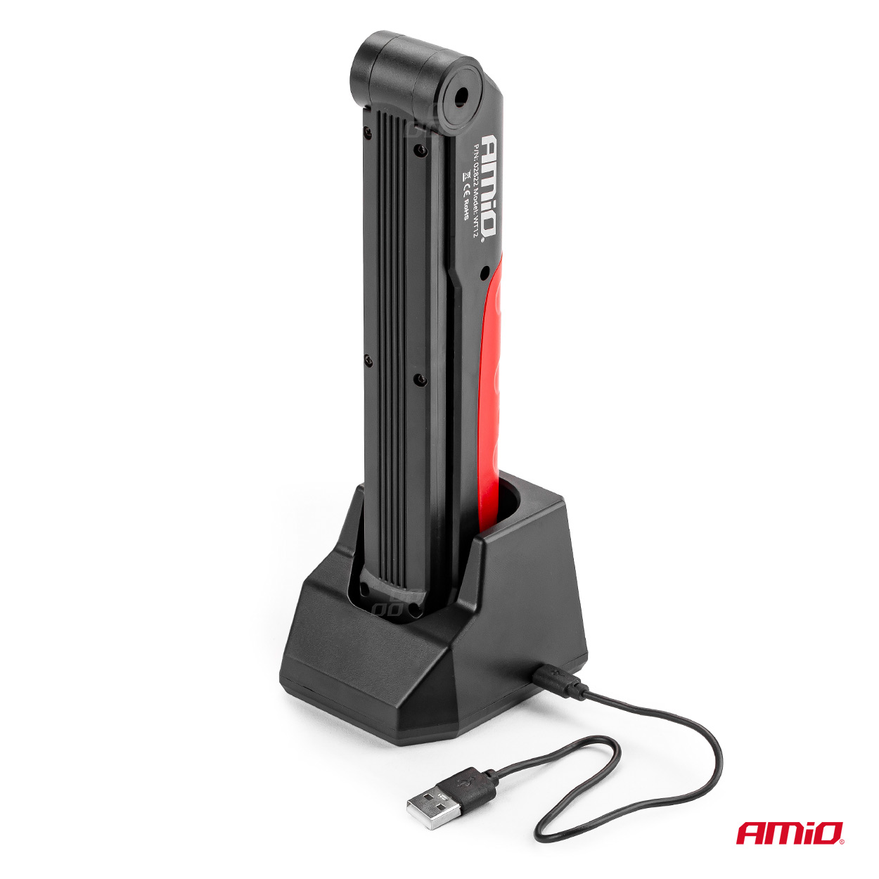 Lampa de lucru cu COB + LED, 500lm, 6500K, carcasa cauciucata, cu acumulator , AMiO WT12