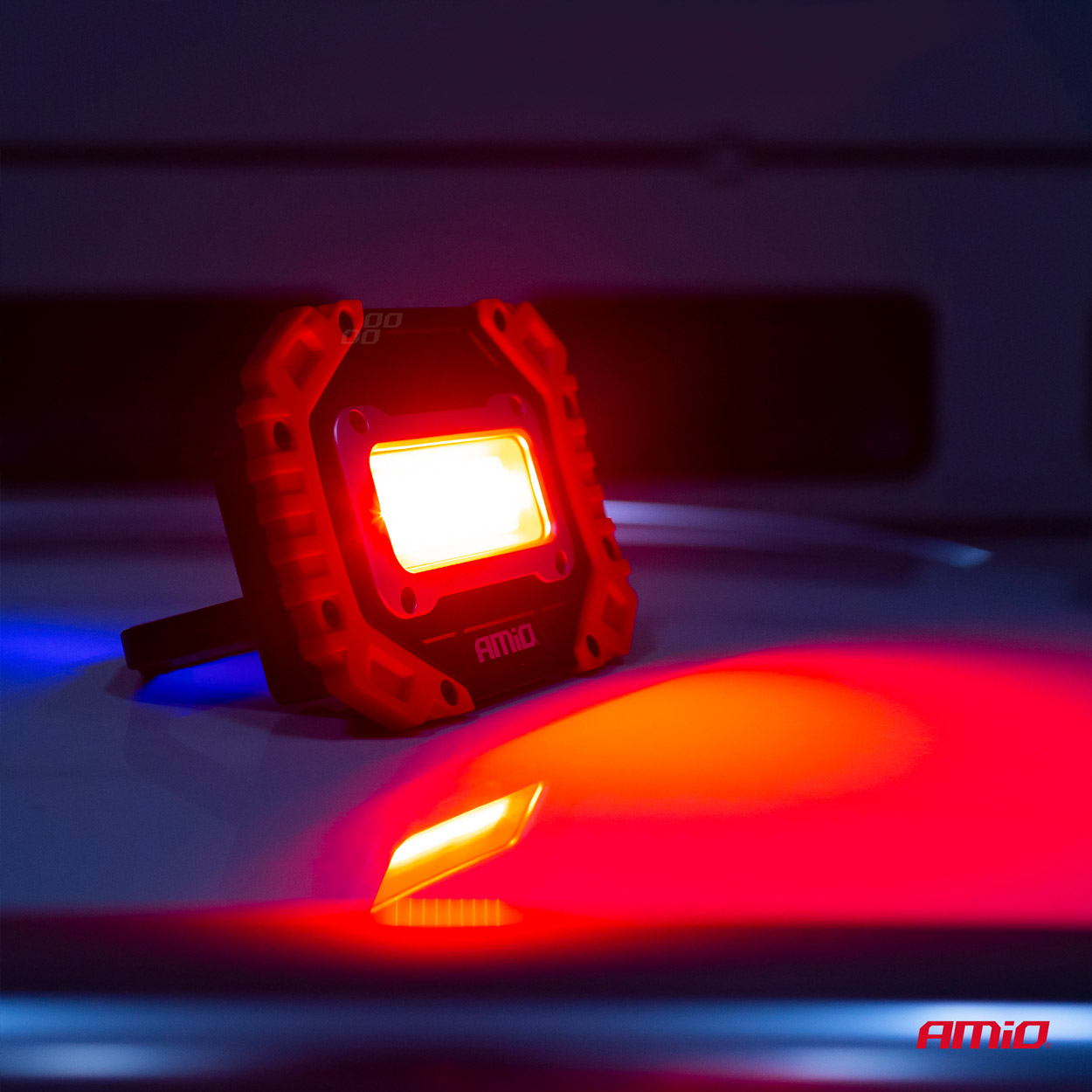 Lampa de lucru cu COB 32 LED, 1000LM , + 10 led-uri rosu, 7 trepte iluminare, AMiO WT14