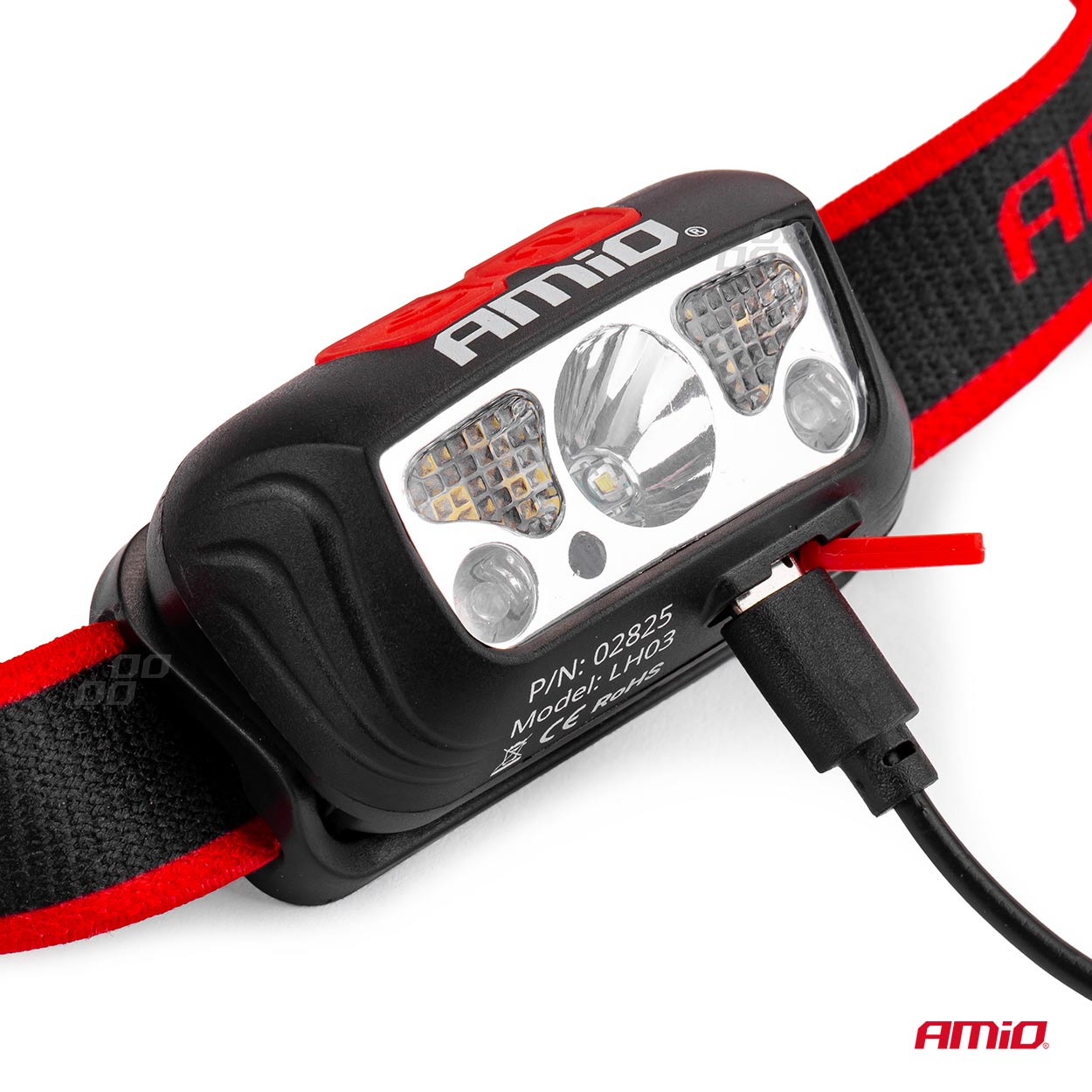 Lanterna de cap cu COB LED,6500K , cu acumulator, 6 moduri iluminare , AMiO LH03