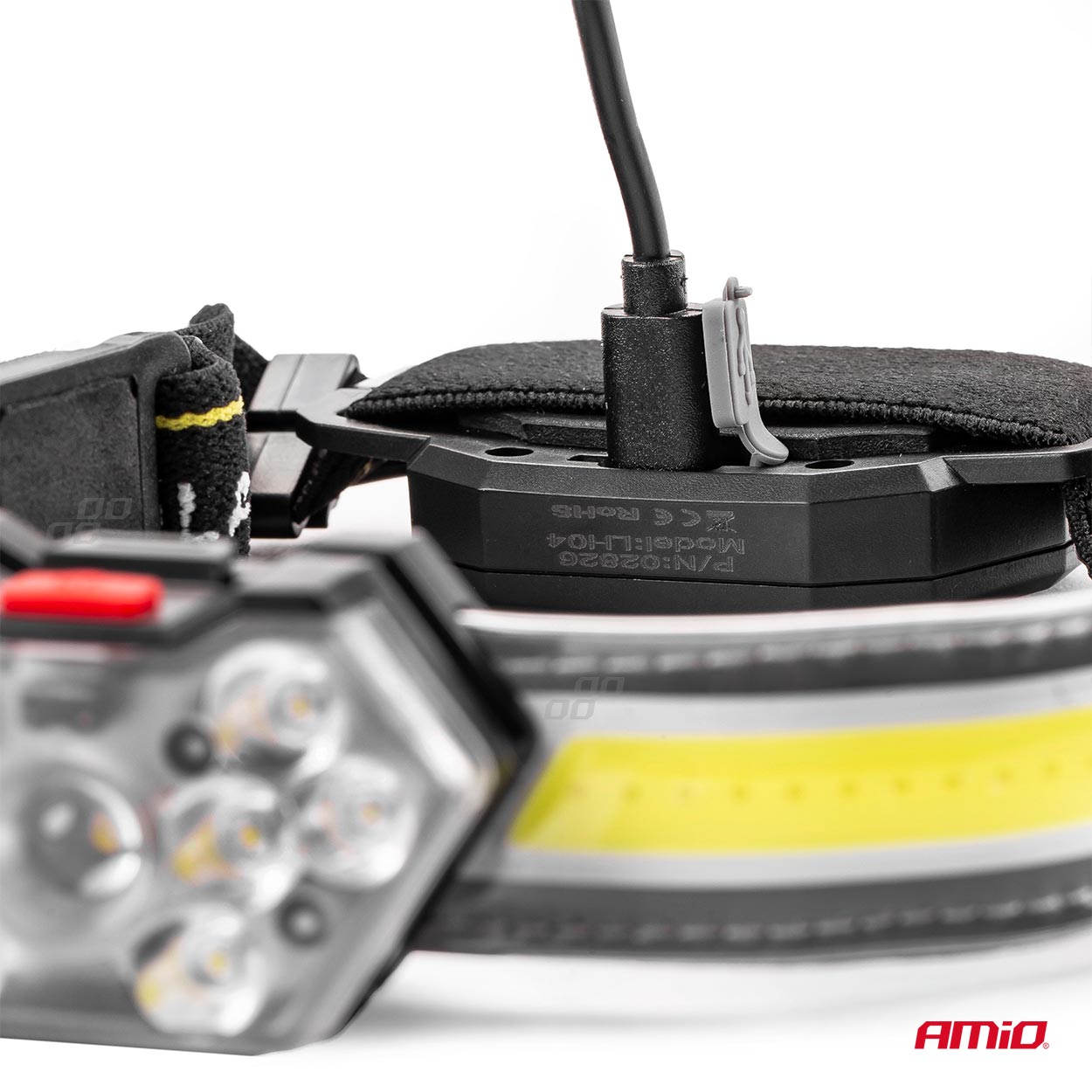 Lanterna de cap cu COB LED, 6500K, cu acumulator, AMiO LH04