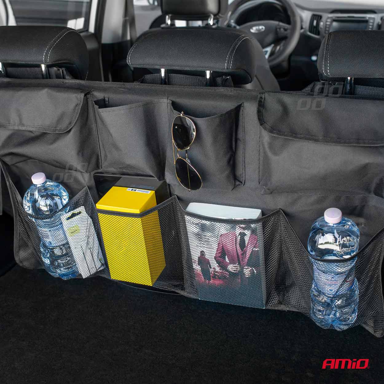 Organizator auto pentru portbagaj Amio 89x46cm, fixare tetiere bancheta spate