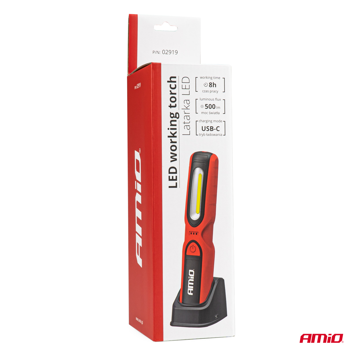 Lanterna de lucru cu magnet incorporat, 5W, 6500K, 2600mAh, AMiO