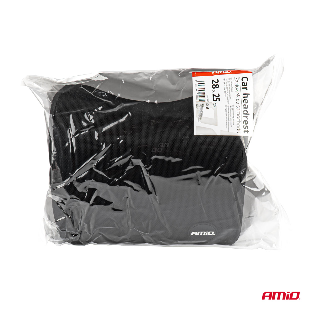 Perna pentru scaun auto cu prindere de tetiera, cu spuma memorie, neagra, AMiO