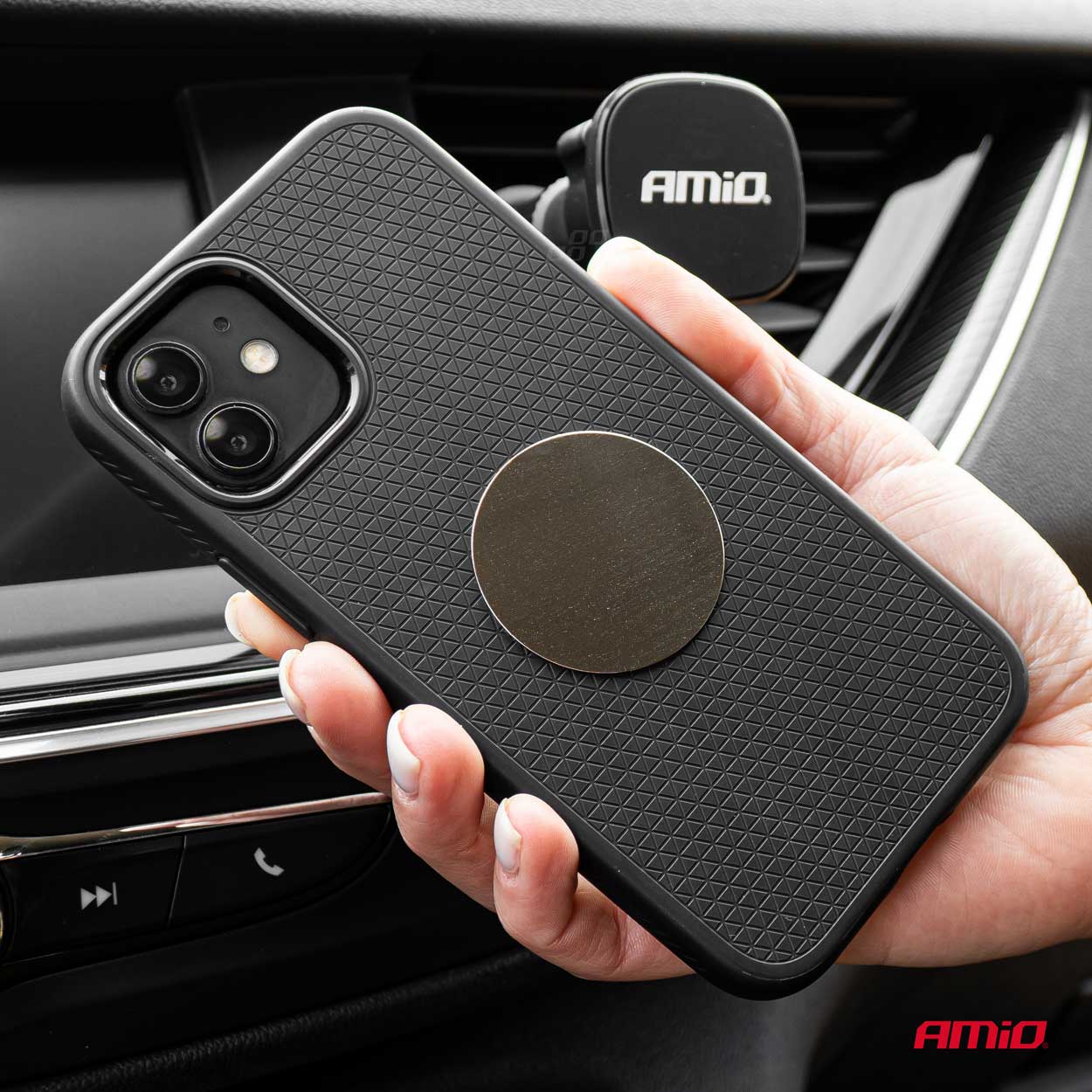 Suport auto magnetic cu montare pe bord sau alte suprafete plane AMIO Polonia