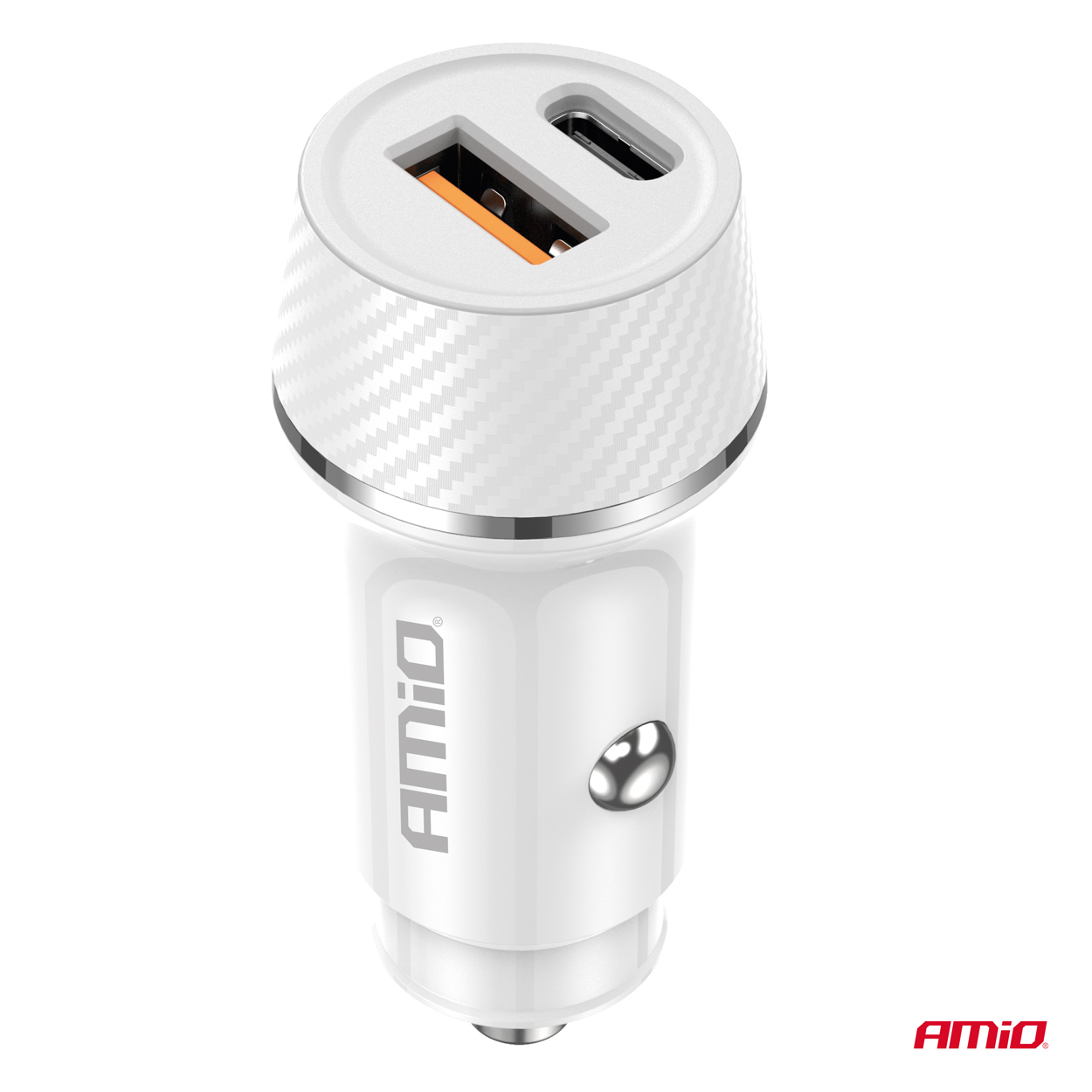 Incarcator auto USB-A + USB-C 20W 12/24V, AMIO, 1 buc