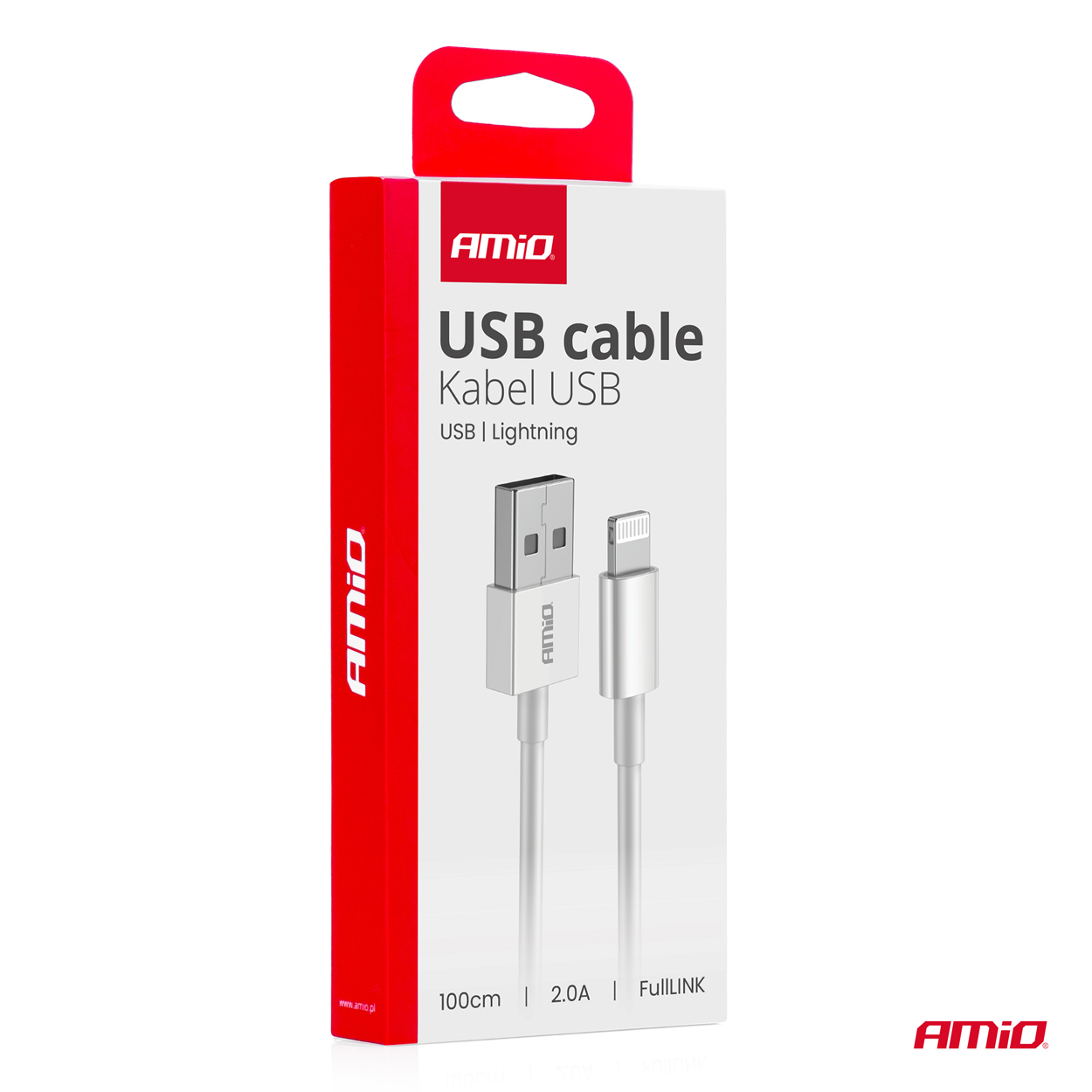 Cablu USB - Lightning 2A 100cm FullLINK, AMIO, 1buc