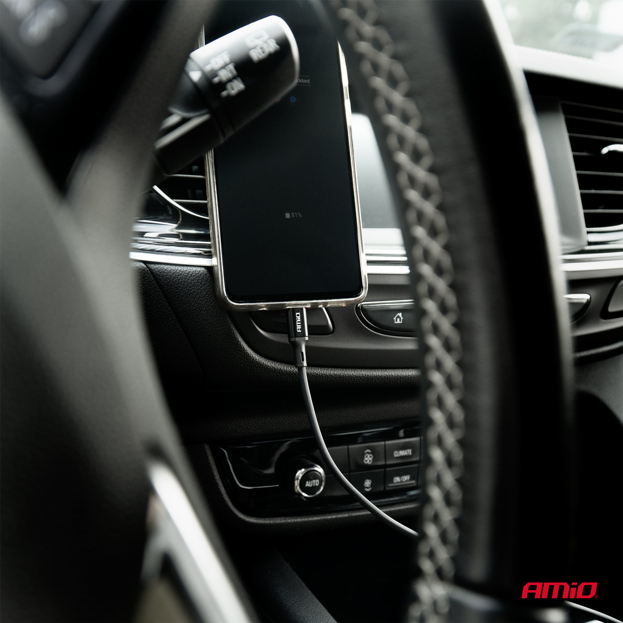 Cablu USB-USB-C 2A 100cm FullLINK, negru, AMIO, 1buc