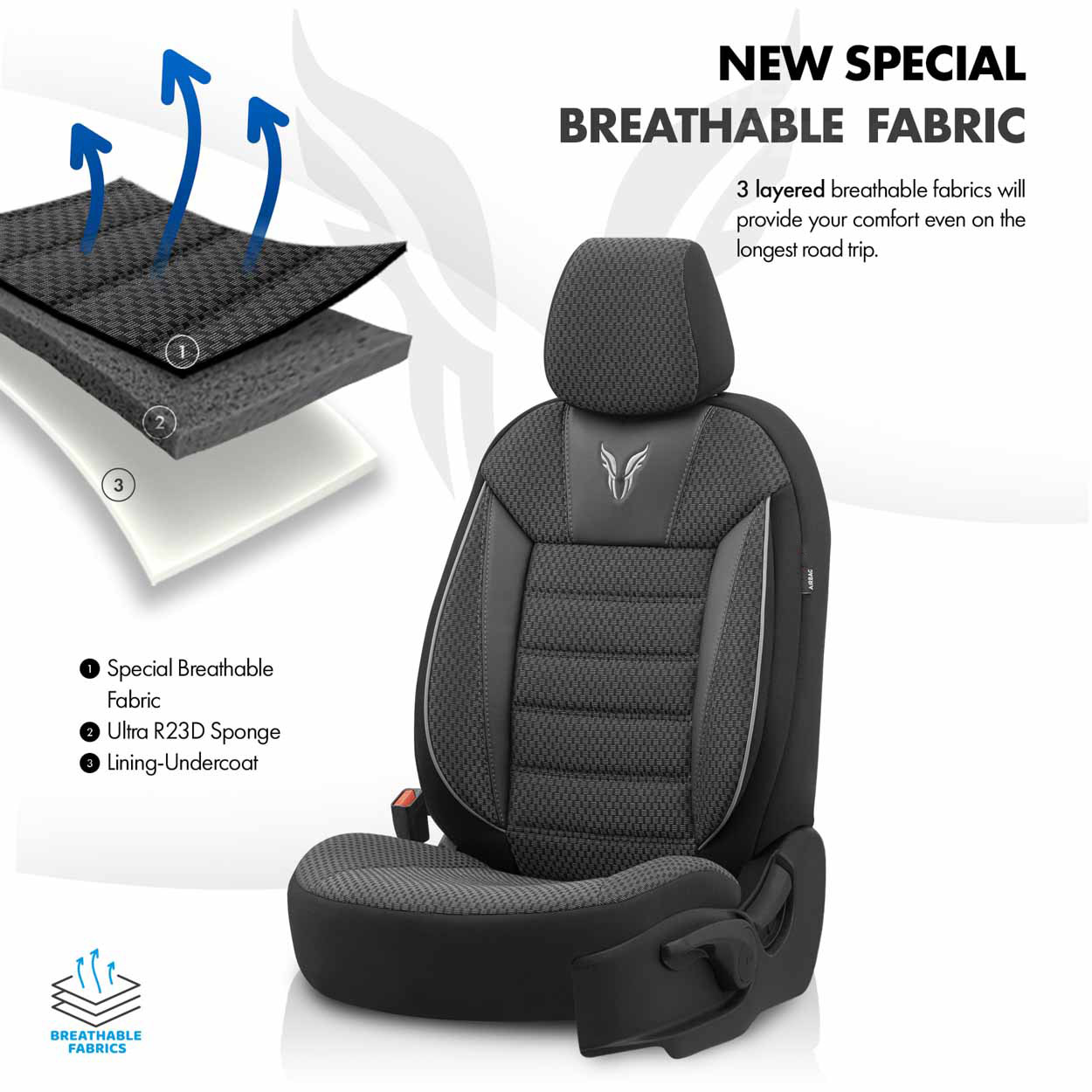 Set huse scaune PREMIUM, Universale, fractionateOTOM TORO 902 negru