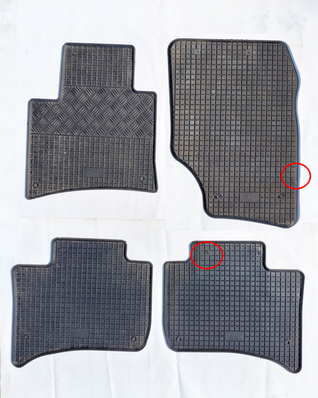 Set covorase cauciuc Vw Touareg, Porsche Cayenne 2010- 4buc; DETERIORAT PASAGER DREAPTA, FATA /SPATE