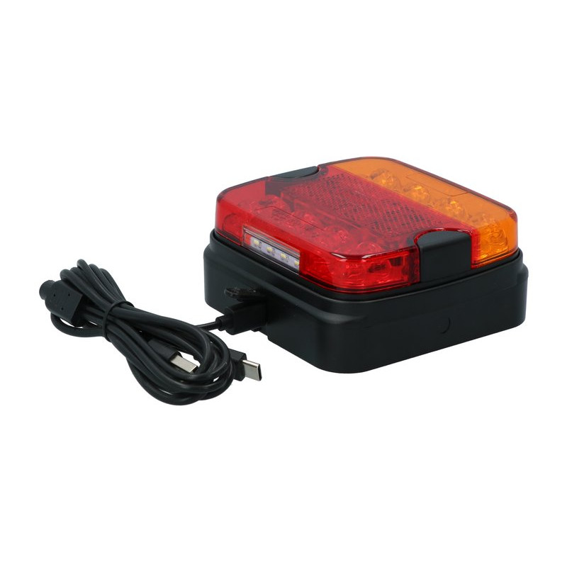 Set lampi remorca LED, magnetice, wireless, cu acumulator 4000mAh, comunicare Bluetooth, 13 pini, 4 functii, distanta max 25m