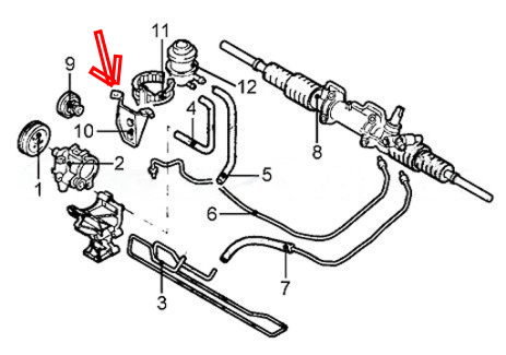 Suport rezervor lichid servo Renault Laguna 1, Original 7700823691